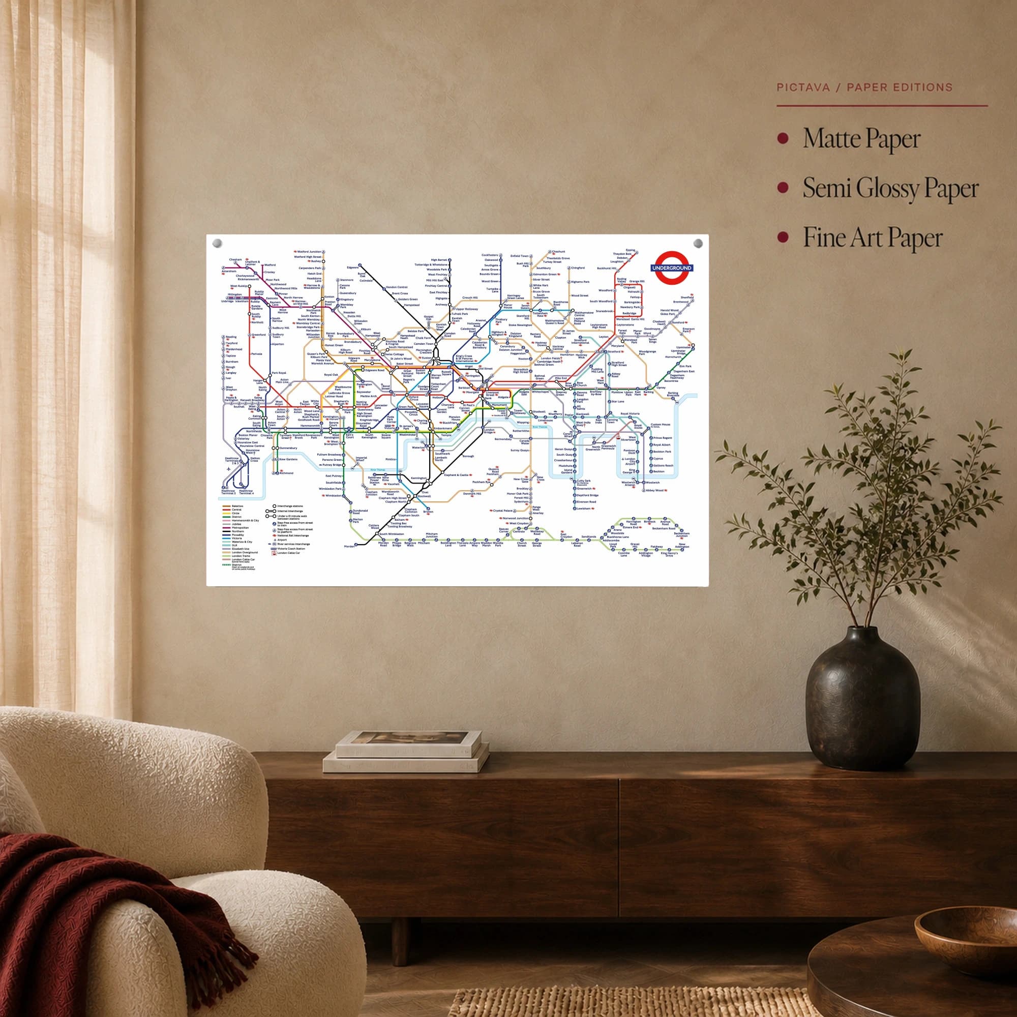 London Underground Transit Map Wall Art, view 3