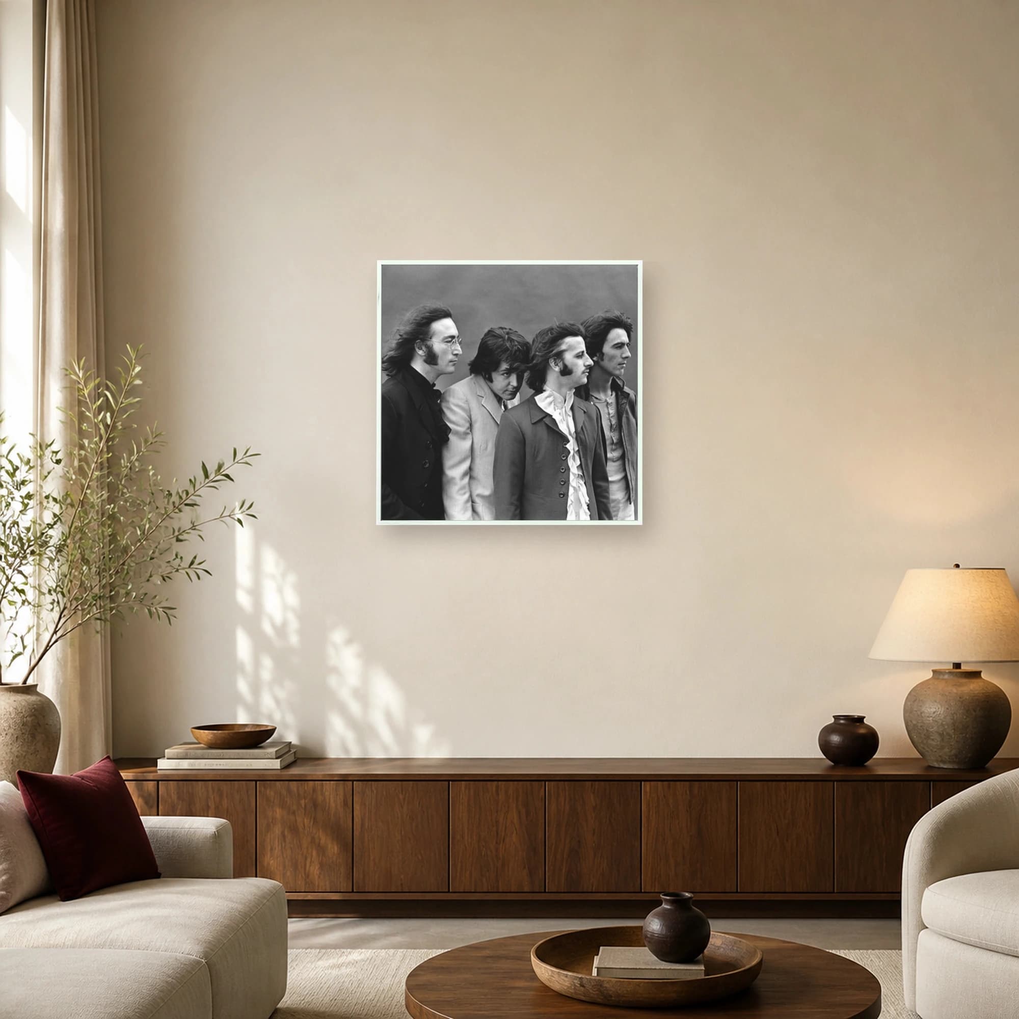 The Beatles Classic Black and White Portrait Wall Art, view 3