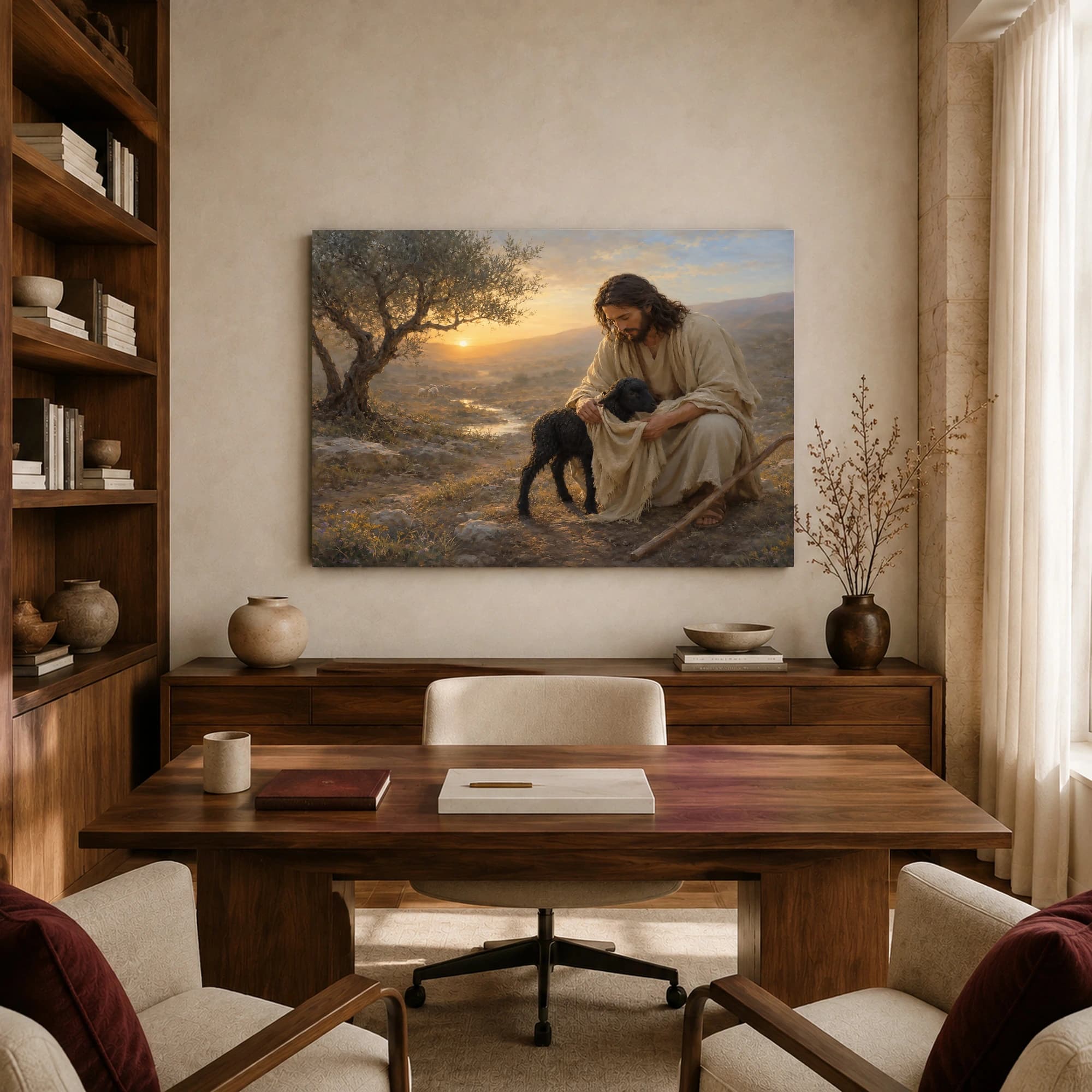 Jesus Christ the Good Shepherd Canvas Art Print, view 7