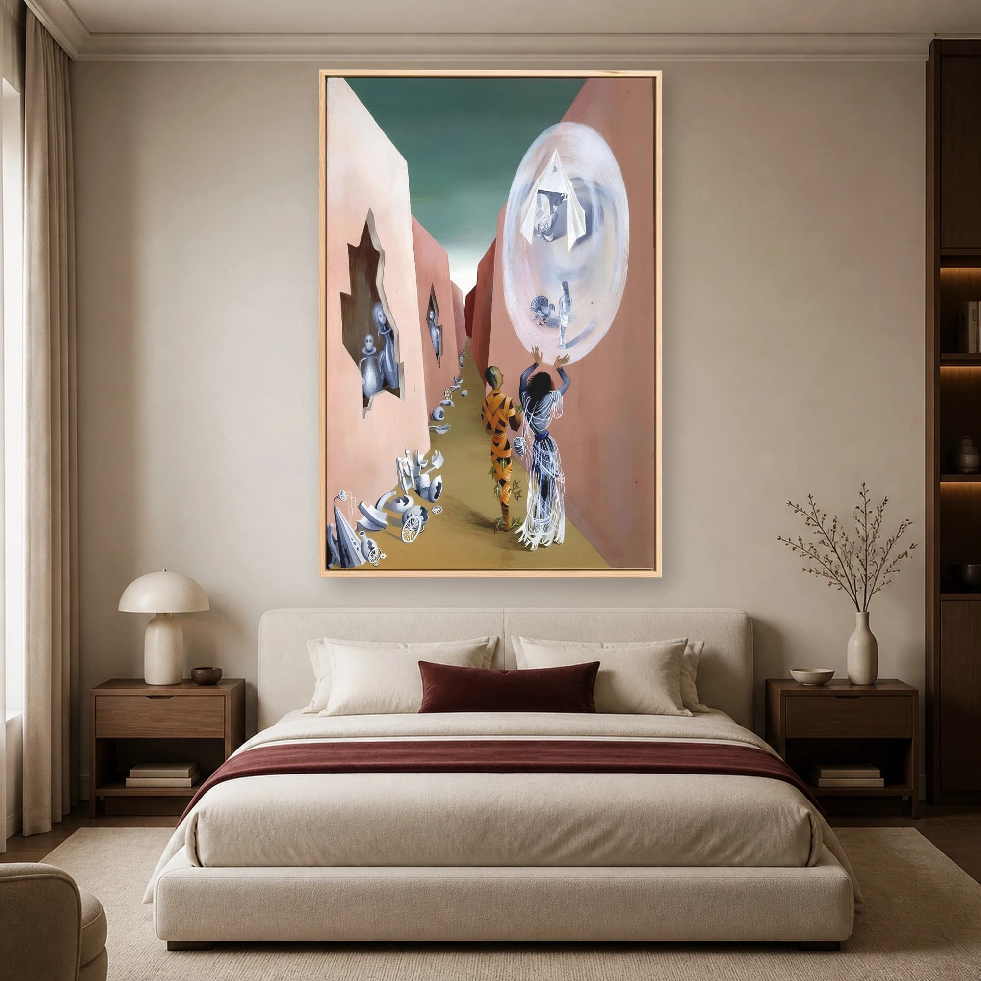 Surrealist Corridor Wall Art Canvas Print, view 3