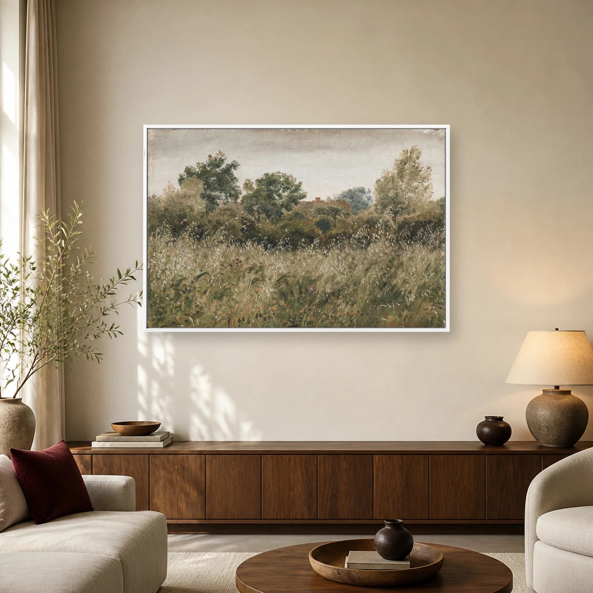 Impressionistic Meadow Landscape Canvas Print, view 2