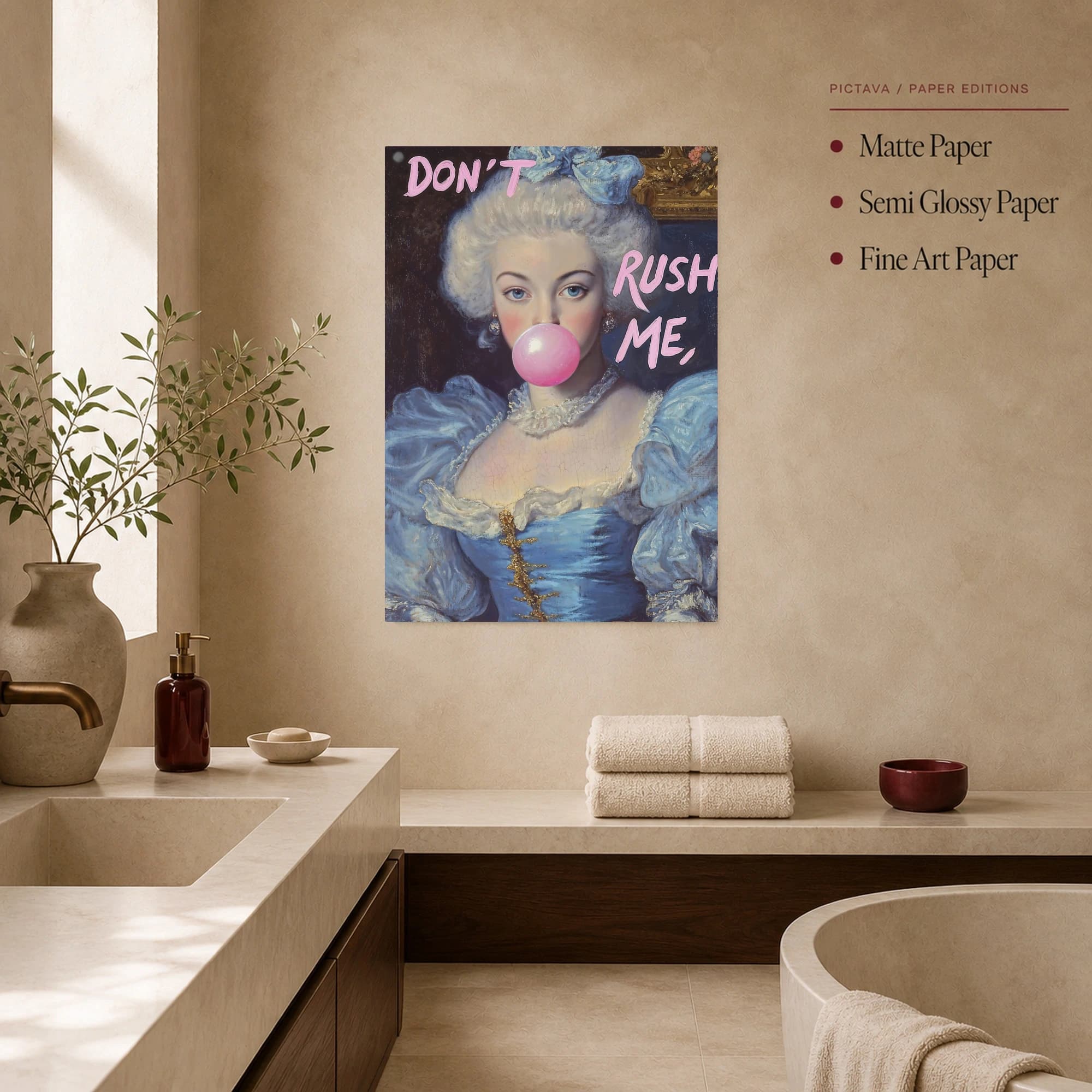 Don't Rush Me Bubblegum Noblewoman Portrait Wall Art, view 3