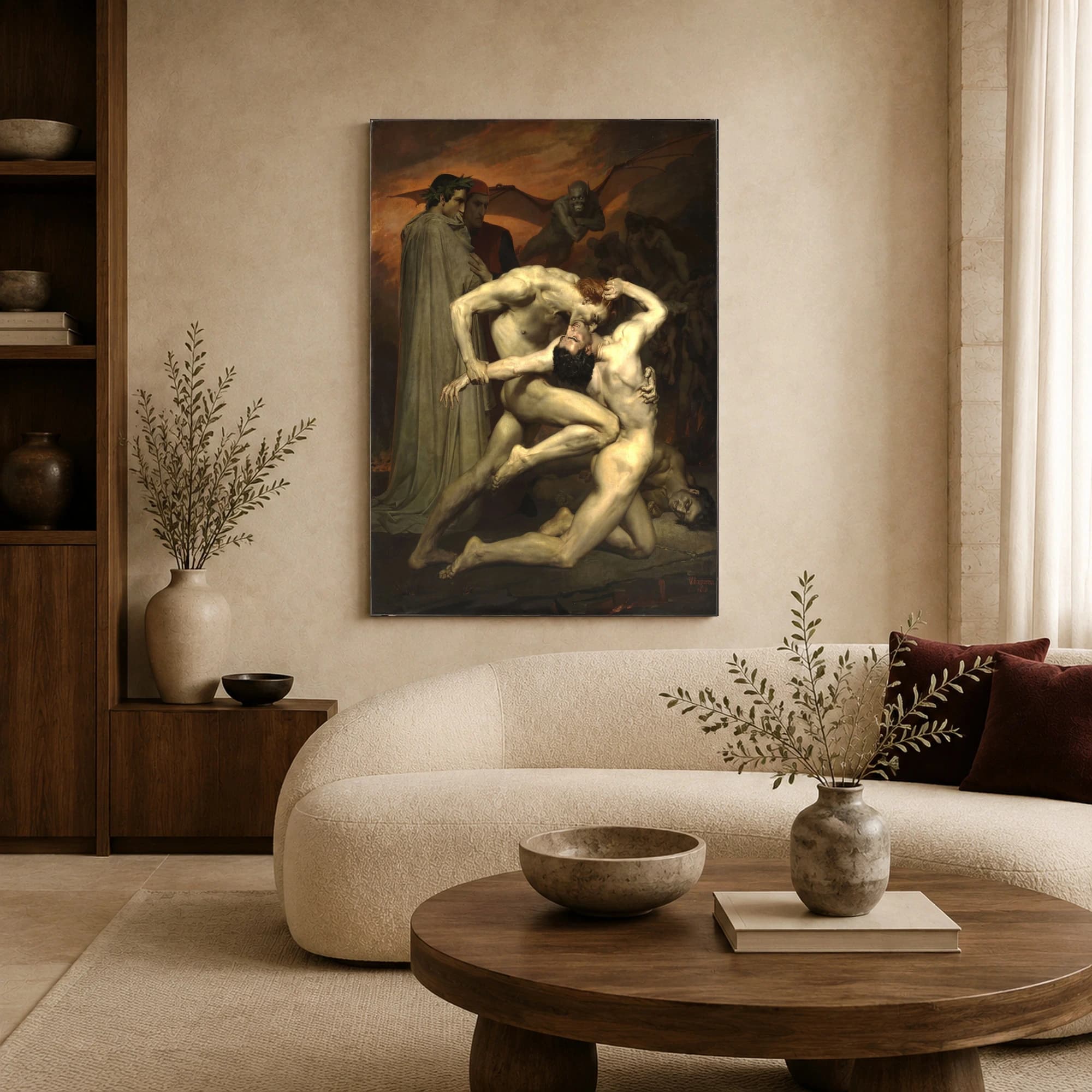 Dante and Virgil in Hell Canvas Art Print, view 3