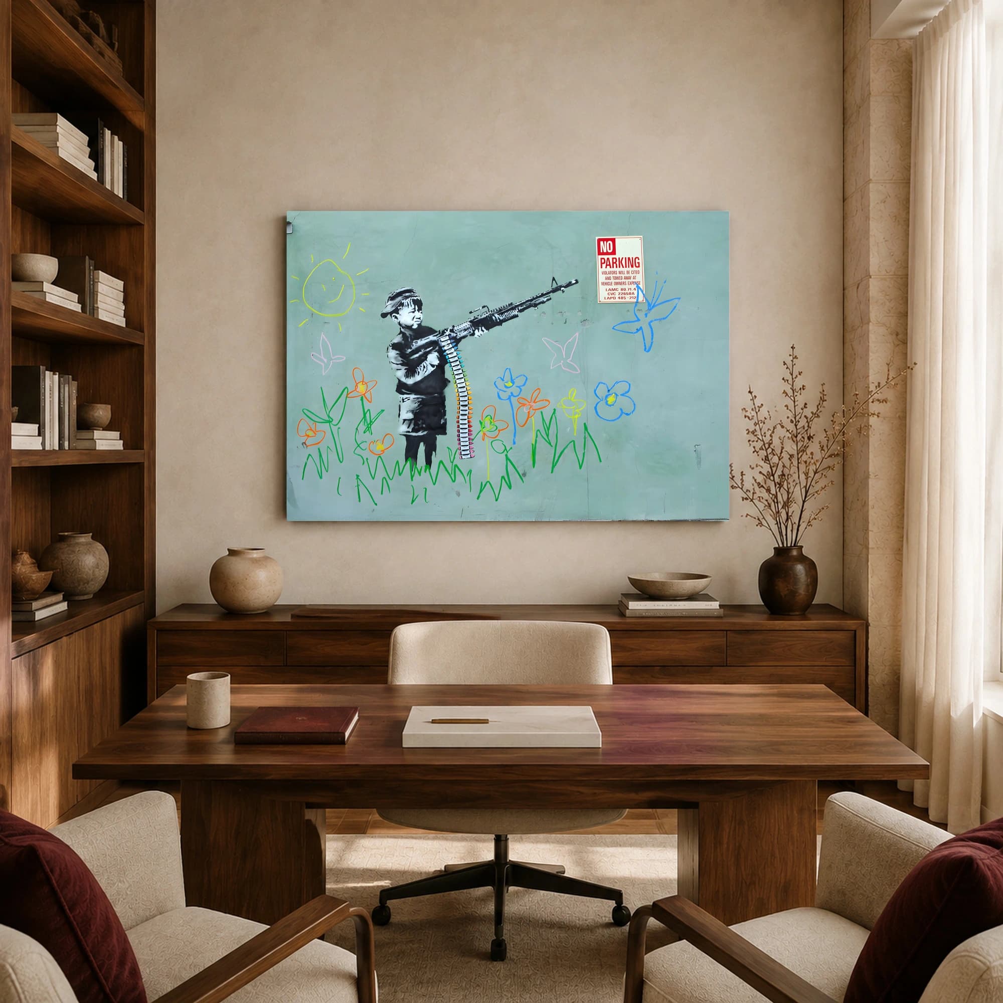 Child Soldier with Crayon Belt Street Art Canvas, view 8