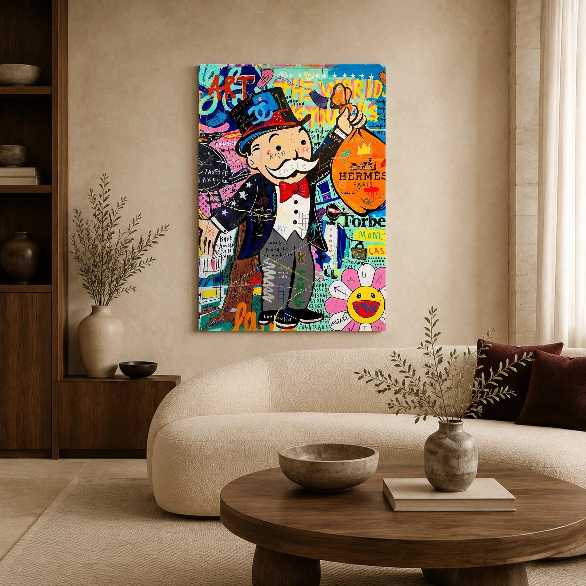 Monopoly Man Luxury Pop Art Canvas Print, view 3