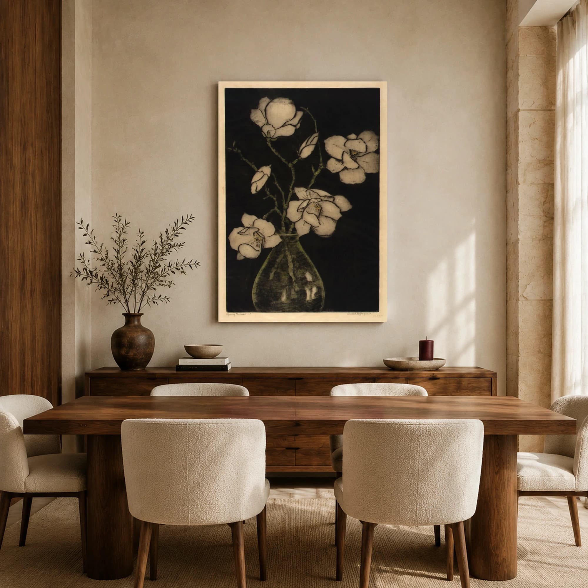 Spring Blossoms Botanical Etching Wall Art, view 7