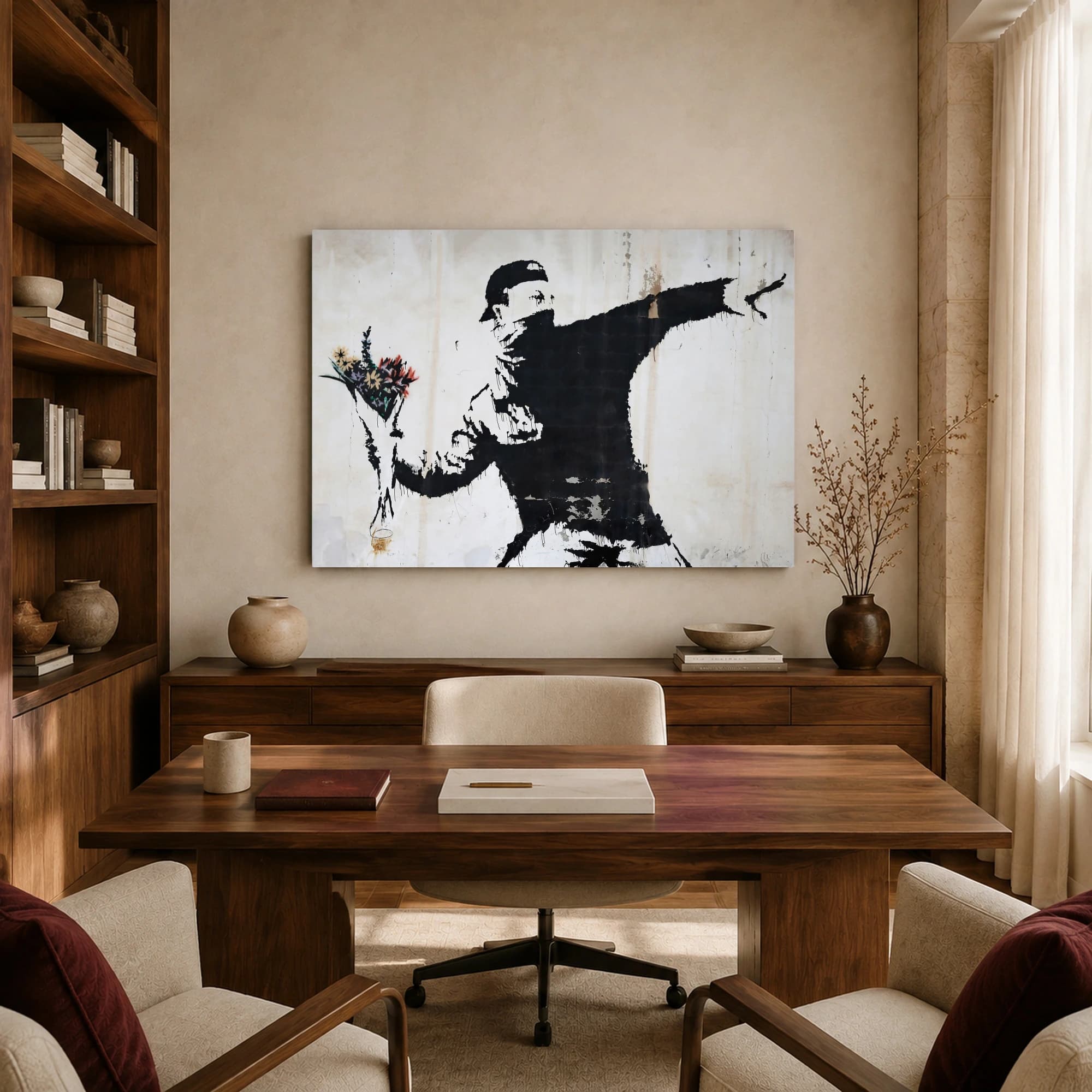 Flower Thrower Street Art Canvas Print, view 8
