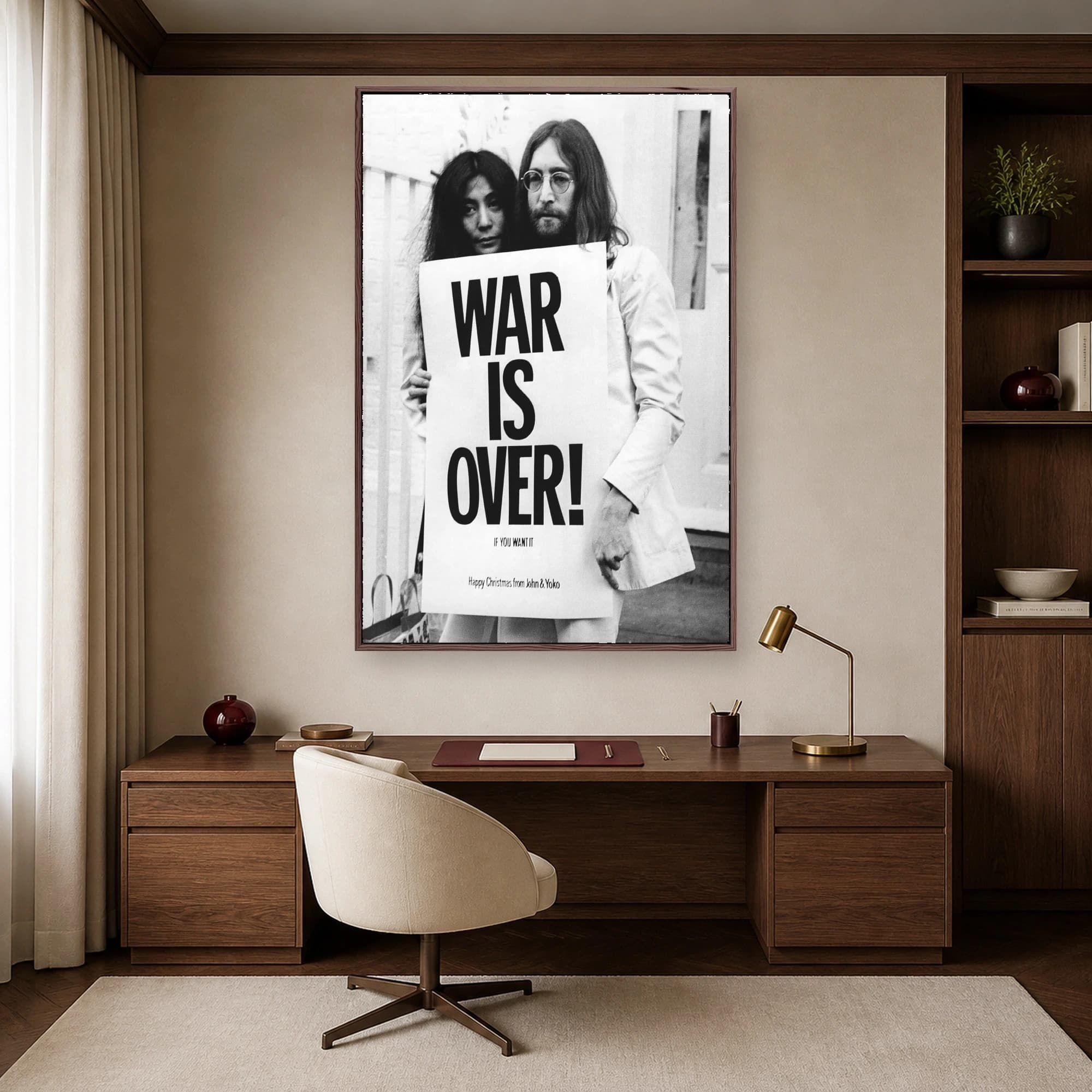 John Lennon and Yoko Ono War Is Over Peace Poster Print, view 3