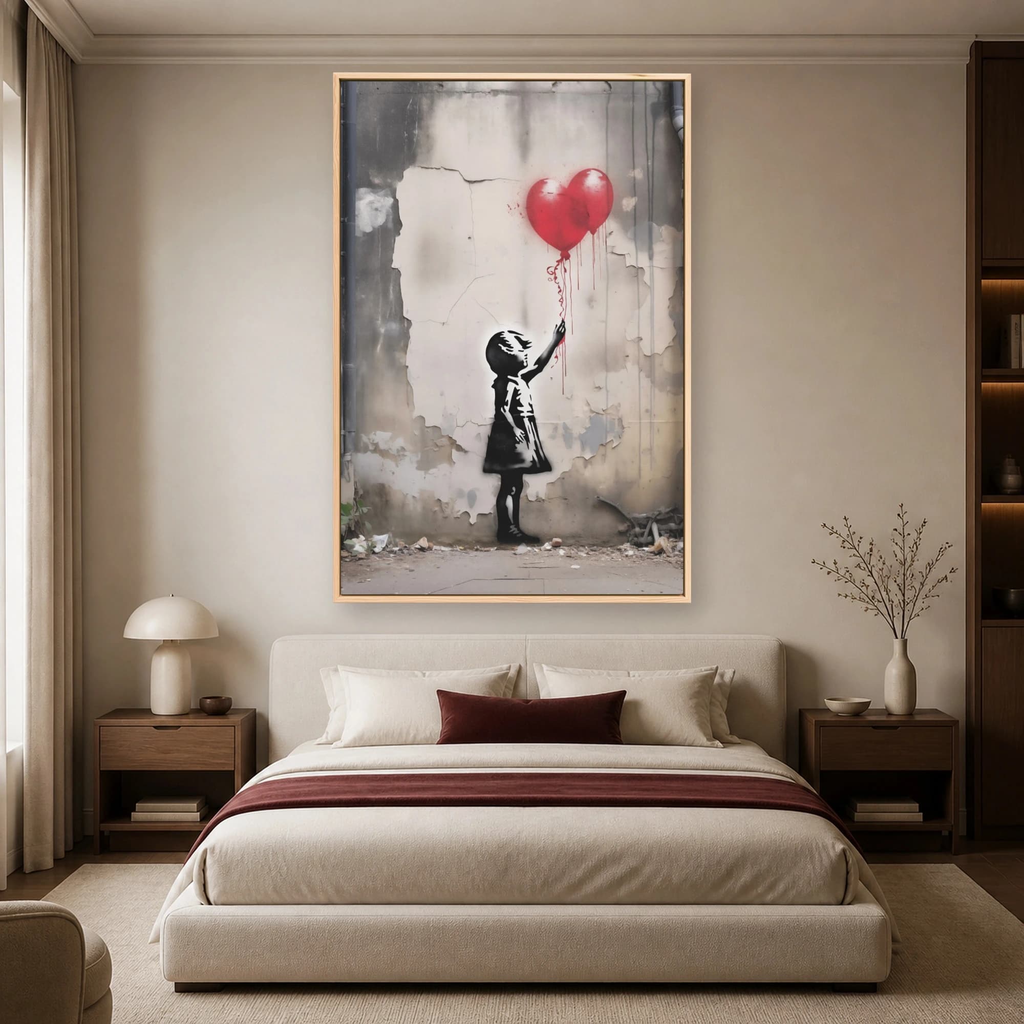 Girl with Red Balloon Urban Street Art Canvas Print, view 4