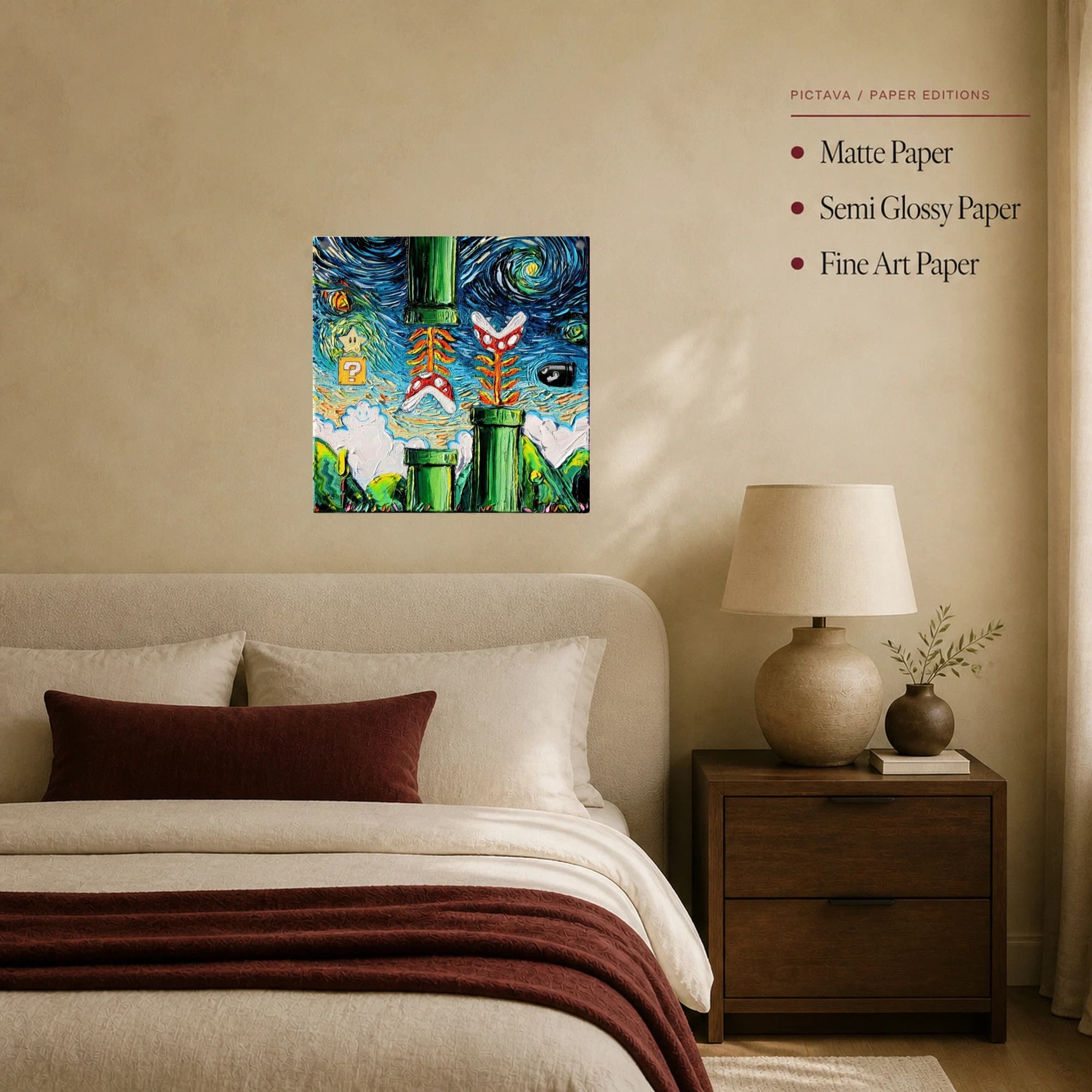 Starry Night Over The Mushroom Kingdom Canvas Print, view 7