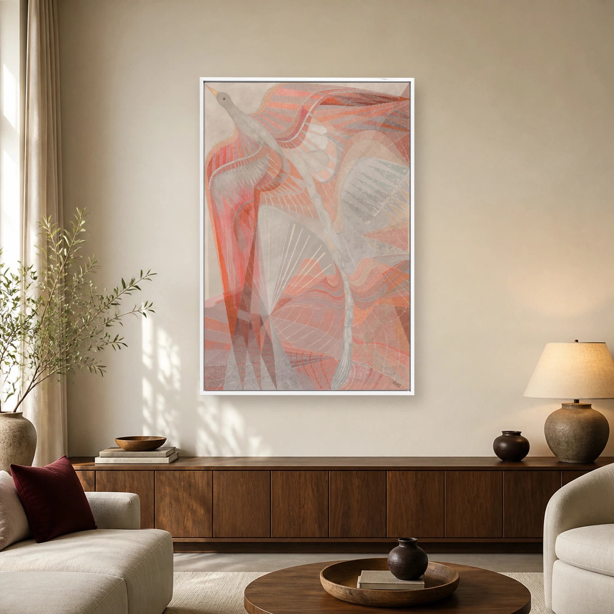 Swans No. 17 Geometric Abstract Art Print, view 2