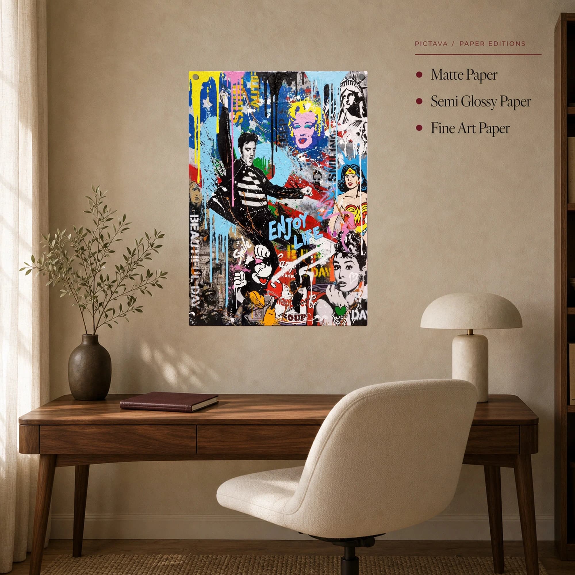 Pop Culture Icons Graffiti Mashup Wall Art, view 6