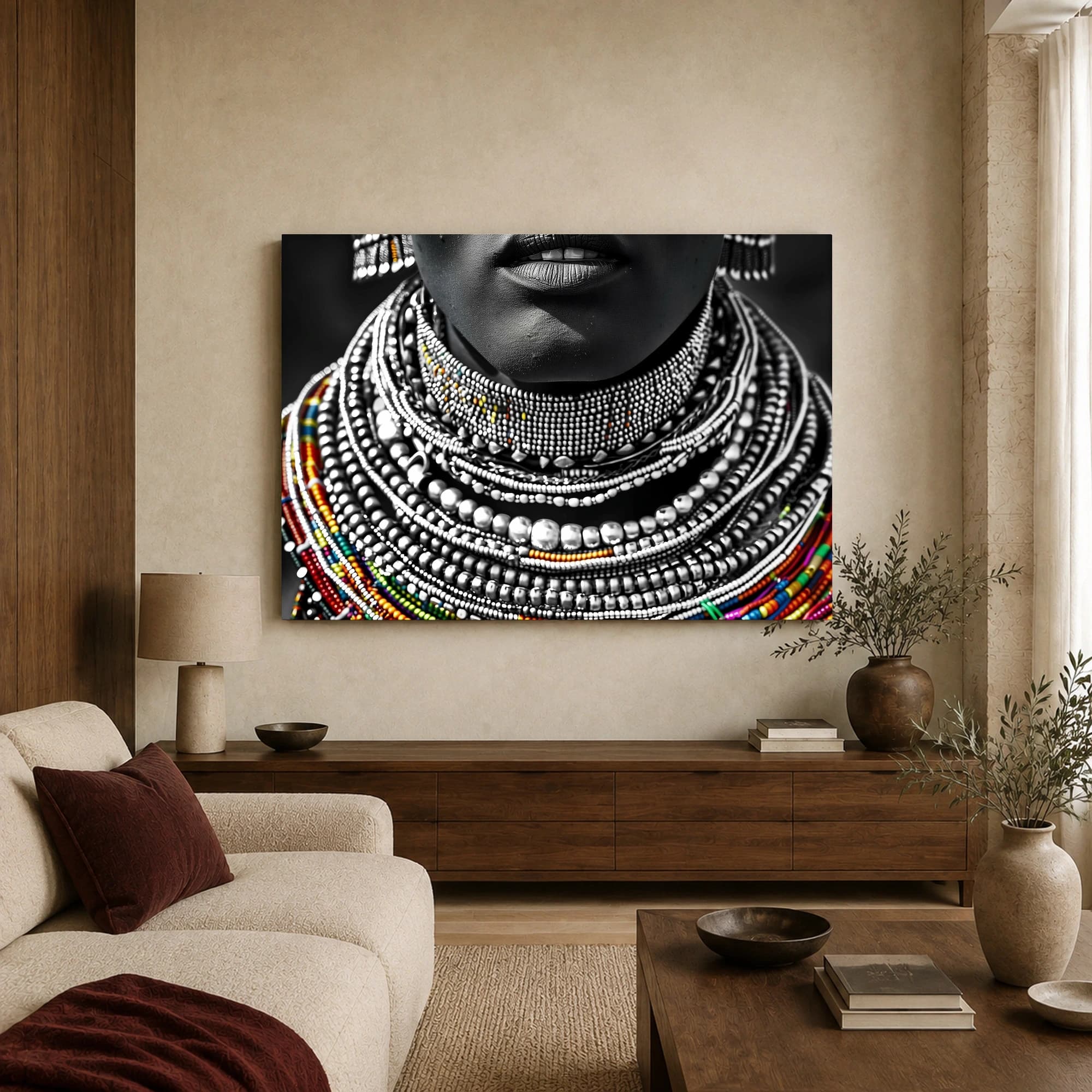 Beaded Heritage Elegance Fine Art Portrait Print, view 3