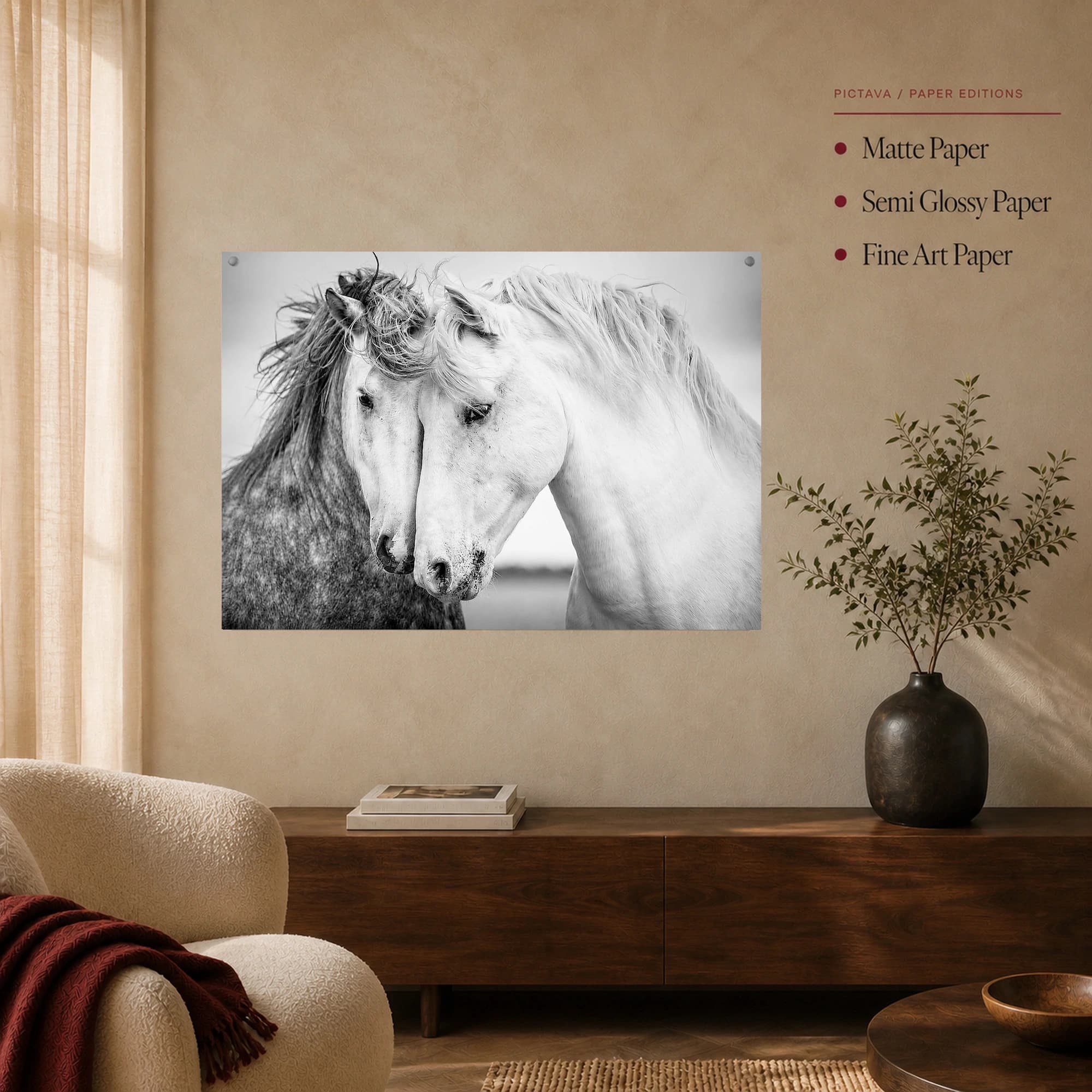 Equine Harmony Black and White Horse Fine Art Photography Print, view 5