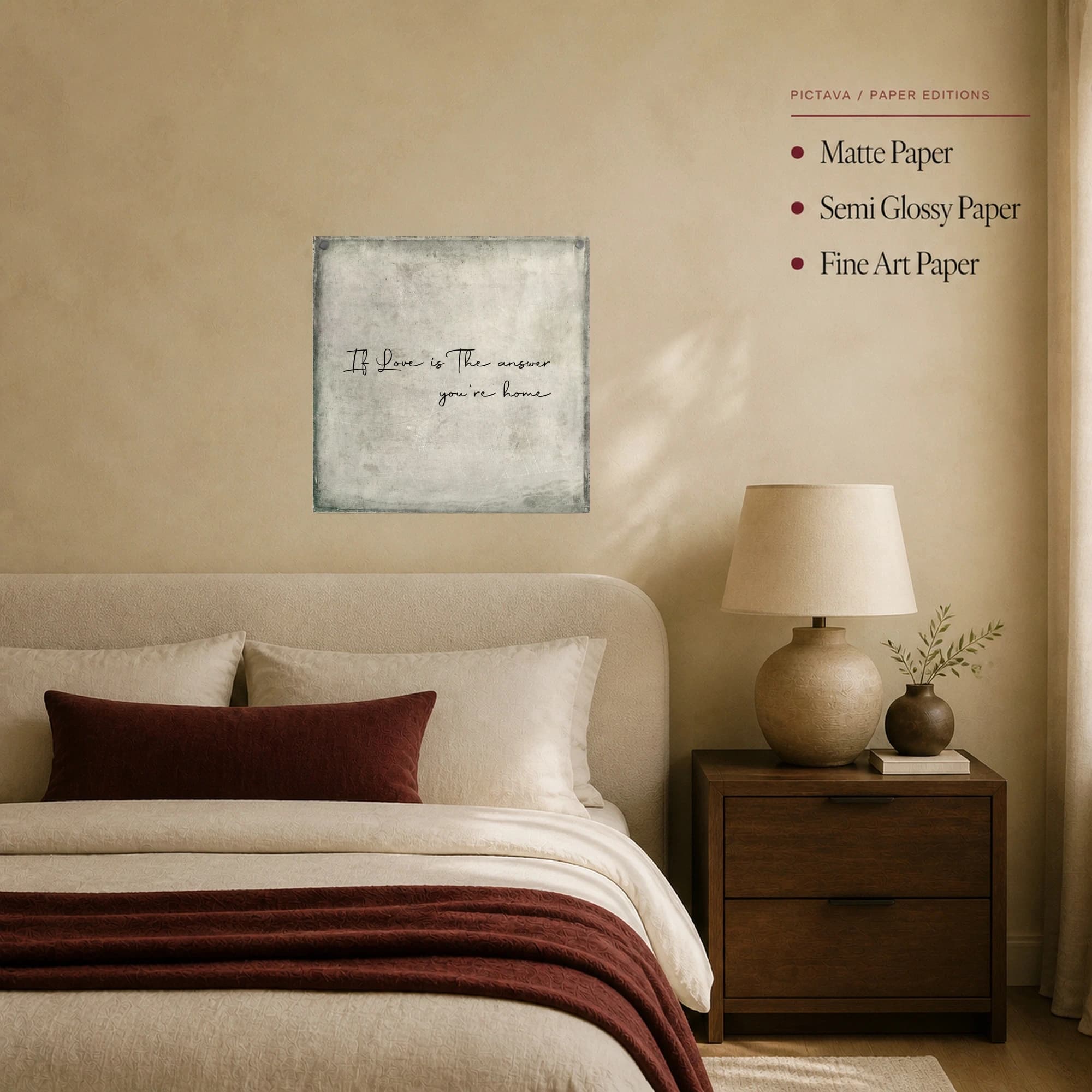If Love Is The Answer You're Home Typography Print, view 8