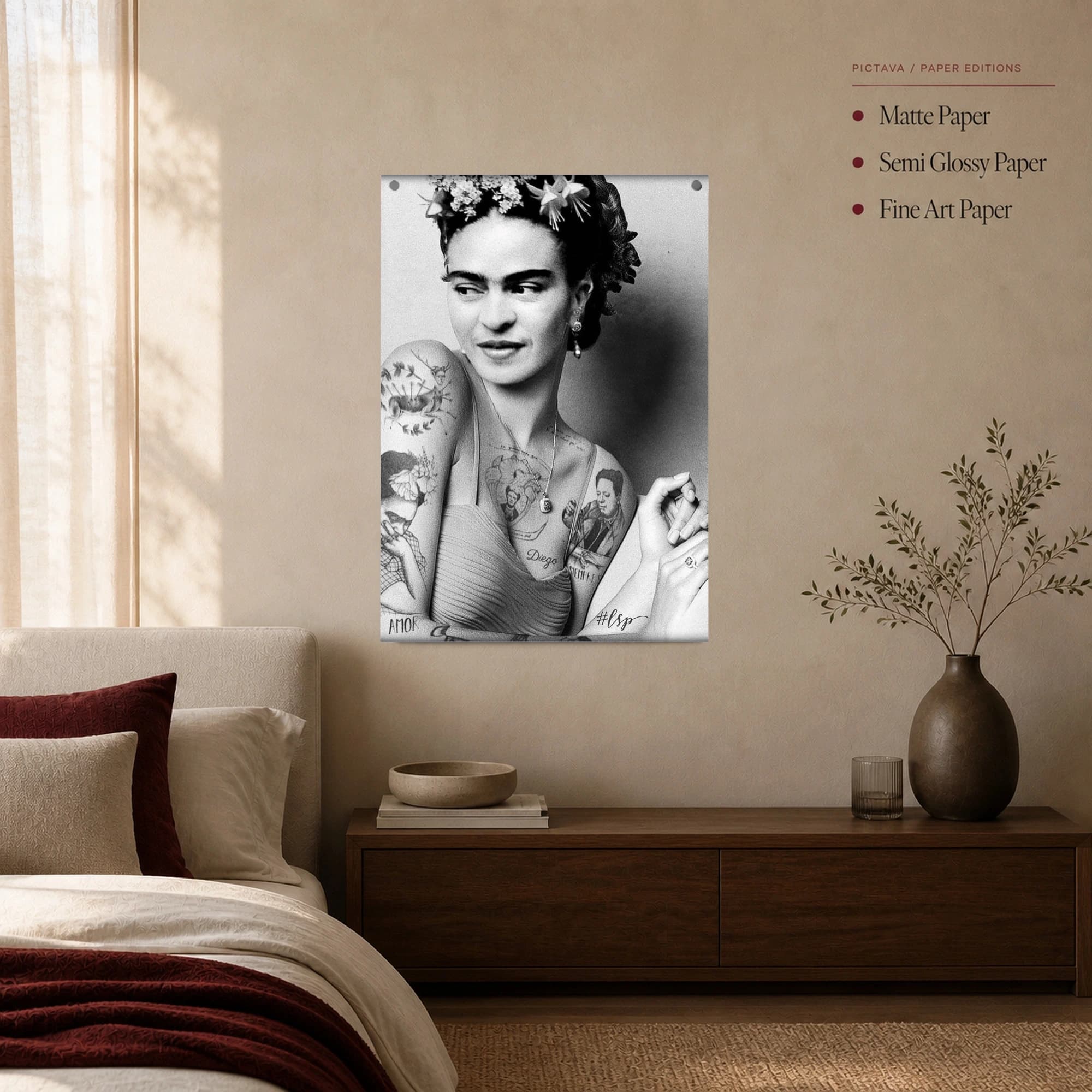Frida Kahlo Vintage Portrait Canvas Print, view 5