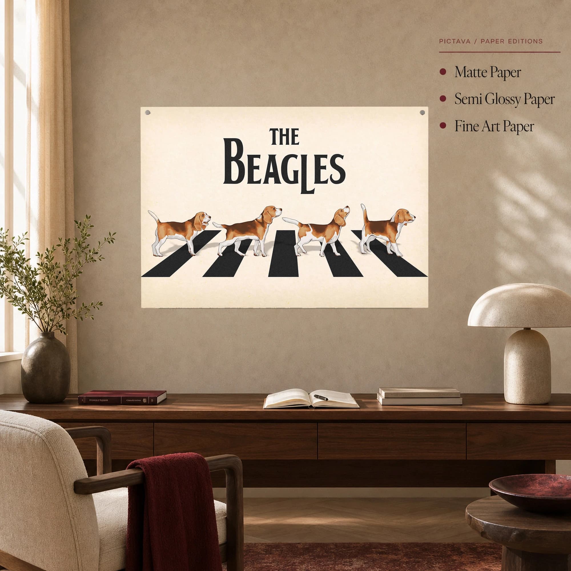 The Beagles Abbey Road Dog Parody Canvas Print, view 3
