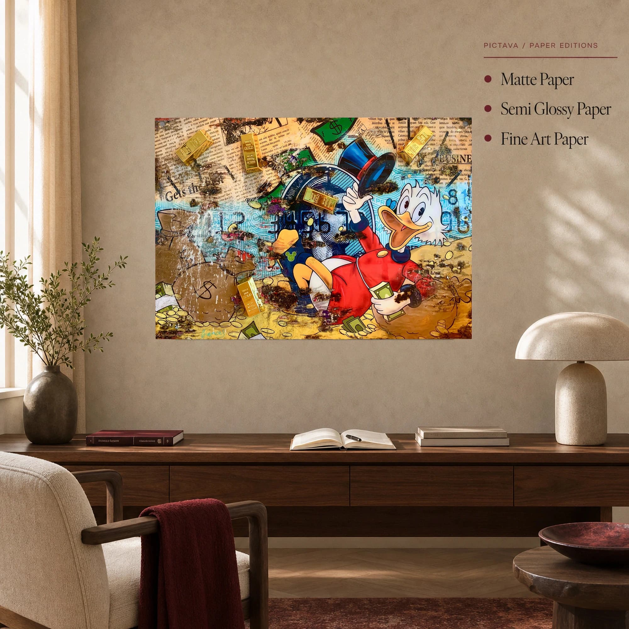 Golden Wealth Pop Art Mixed Media Canvas Print, view 5