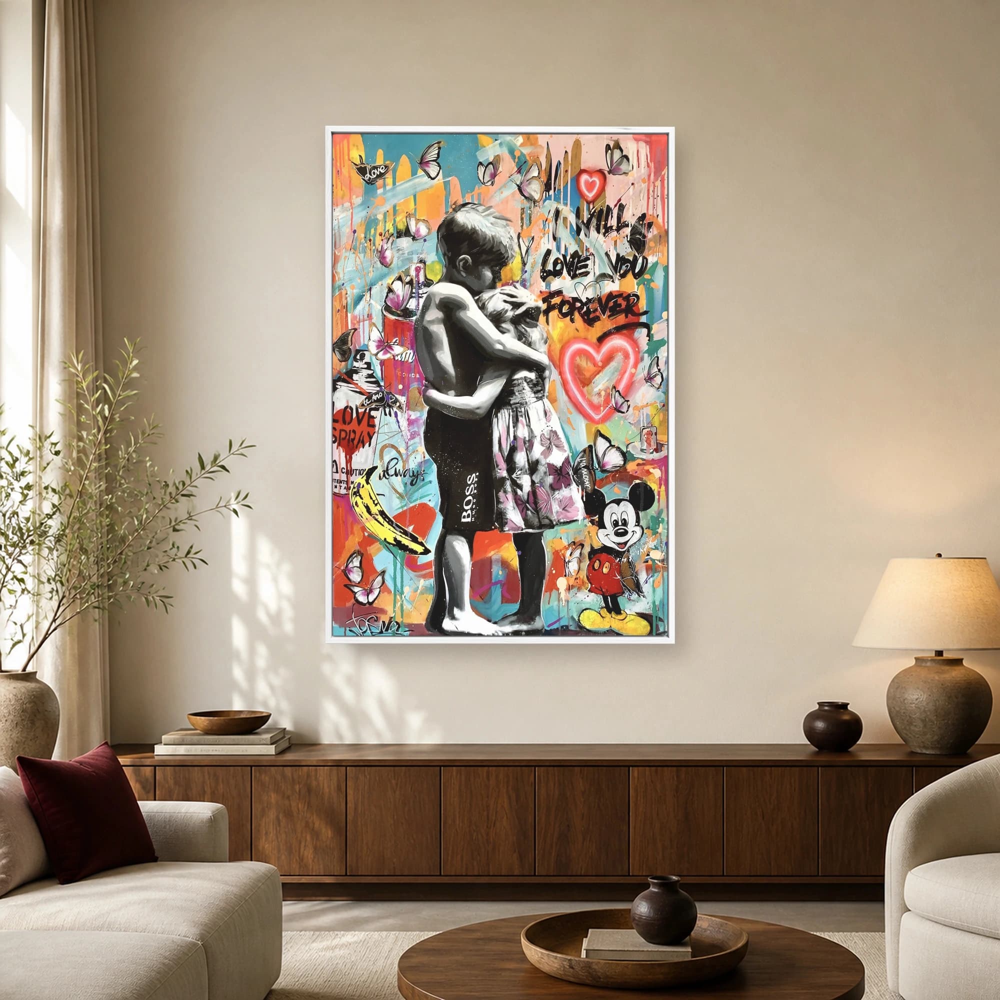 Love You Forever Street Art Canvas Print, view 2