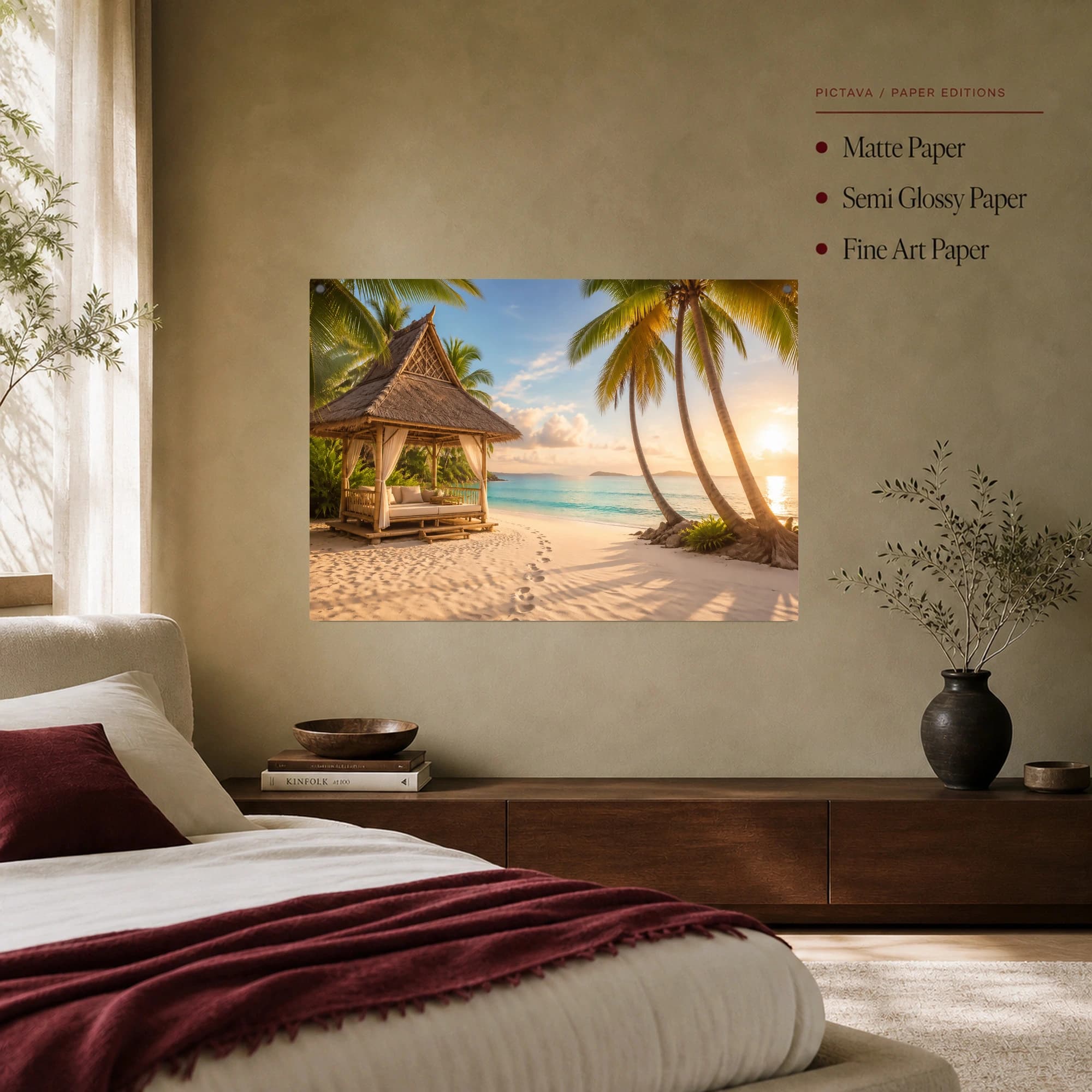 Tropical Sunset Beach Pavilion Wall Art, view 7