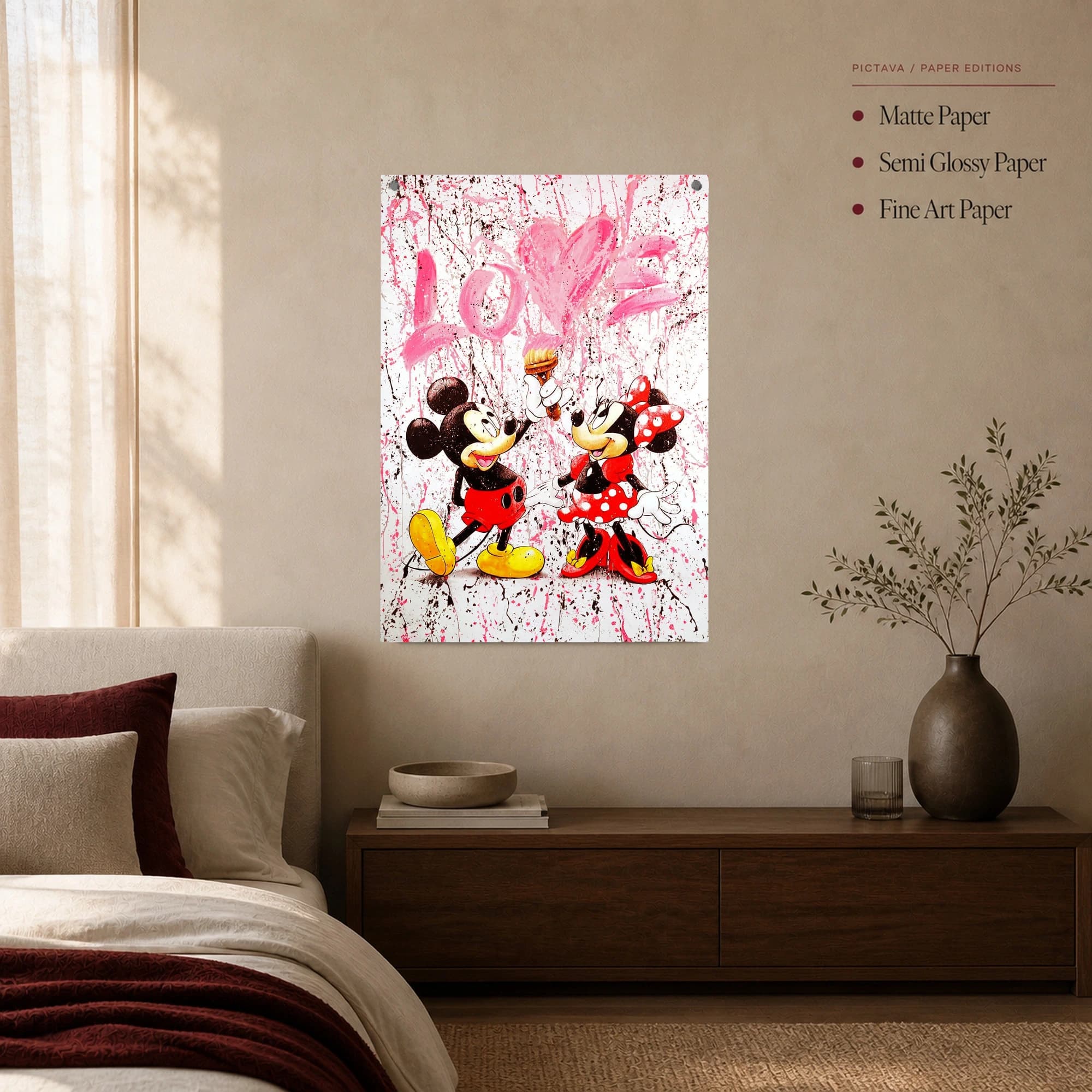 Mickey and Minnie Love Pop Art Canvas Print, view 2