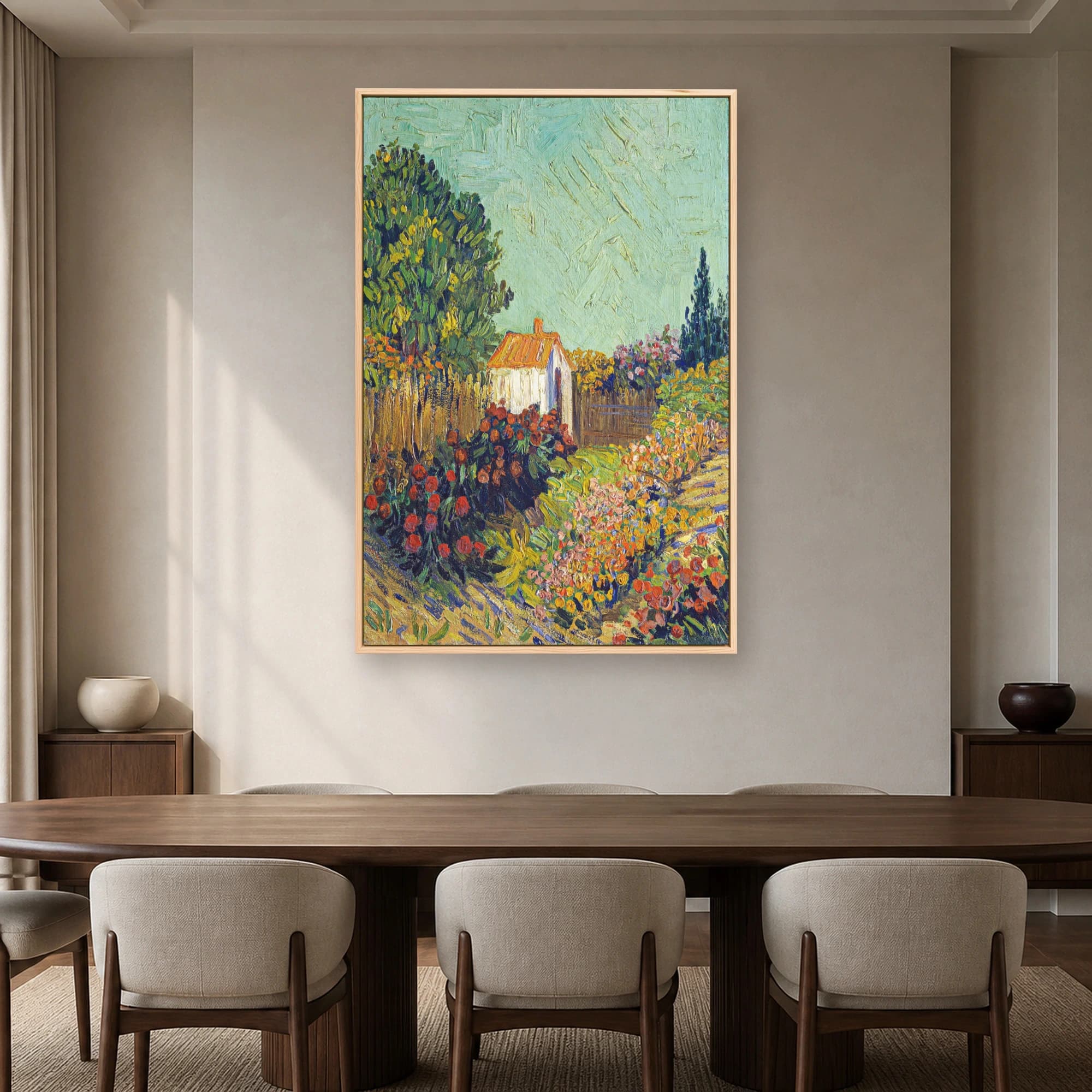 The Cottage Among Flowers Post-Impressionist Landscape Canvas Art, view 5