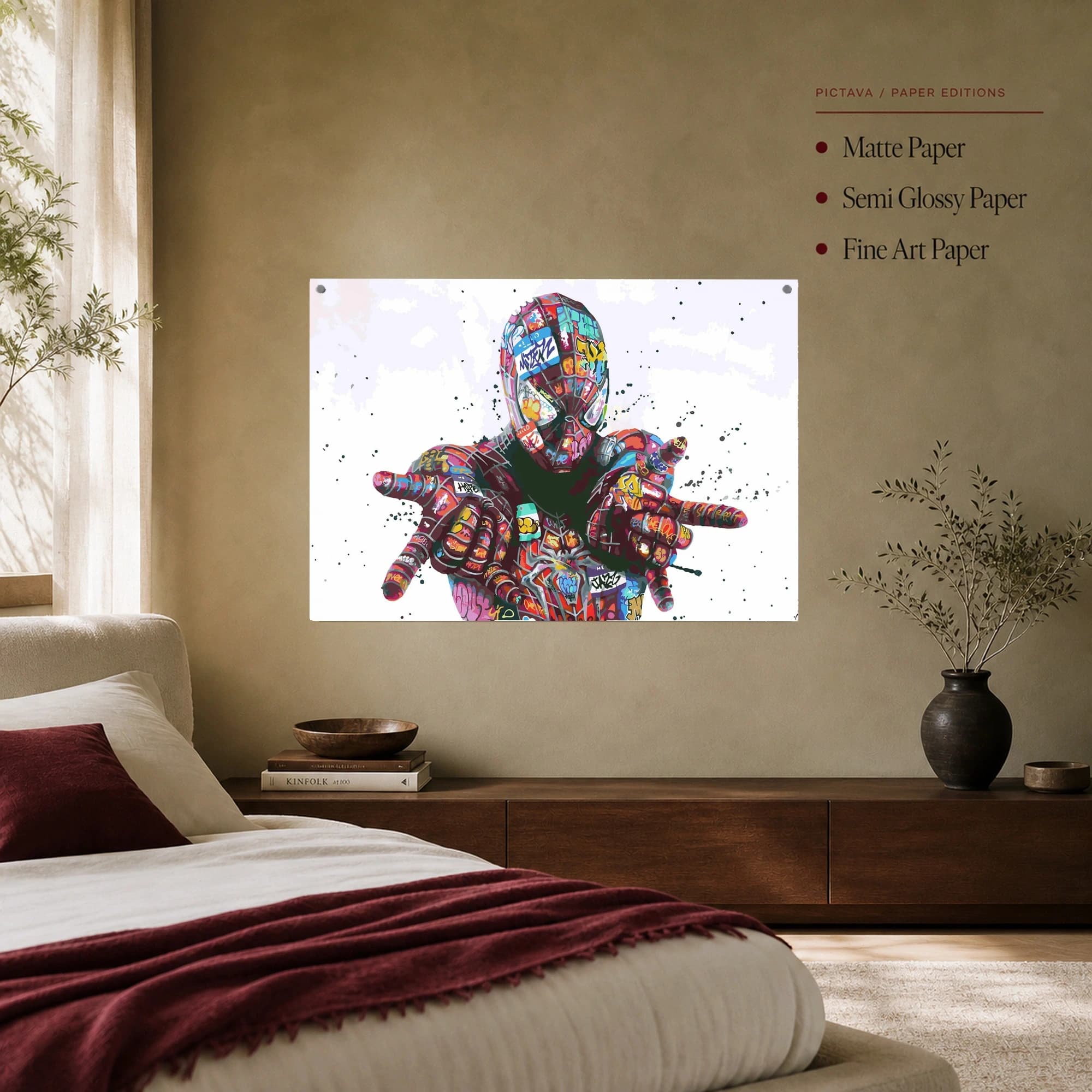 Urban Graffitied Superhero Pop Art Canvas Print, view 7