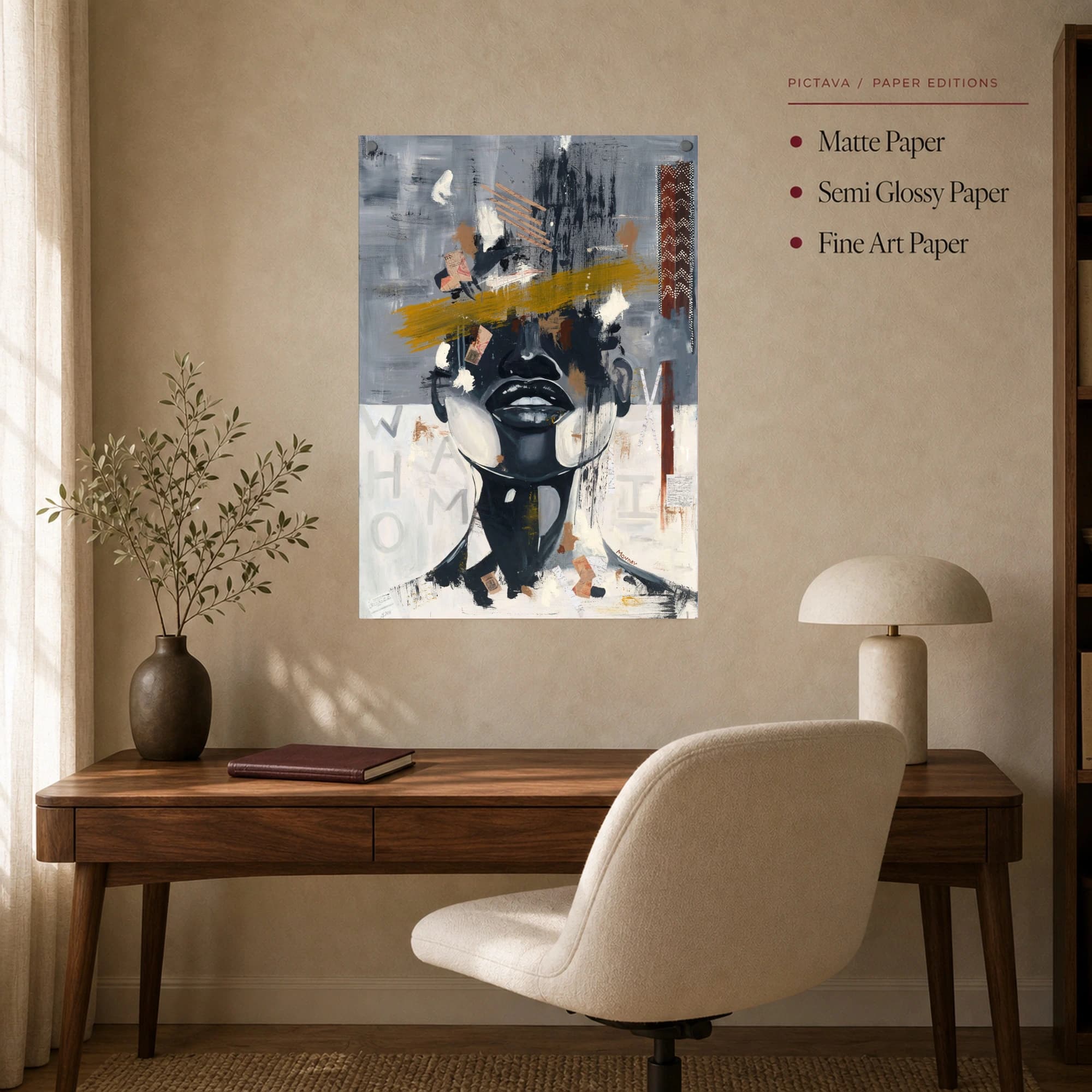 Who Am I Modern Abstract Portrait Canvas Art Print, view 8