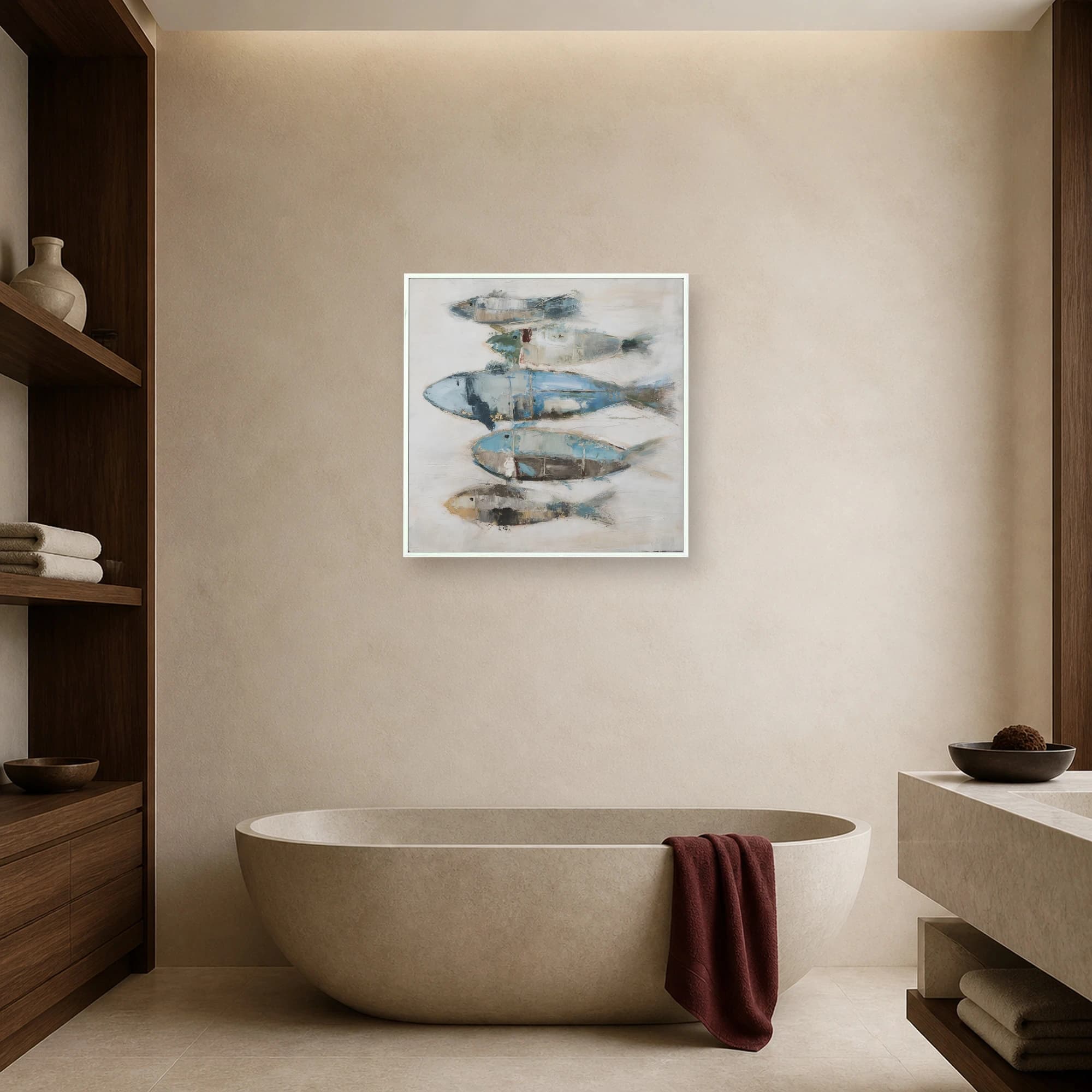 Stacked Coastal Fish Abstract Canvas Print, view 8