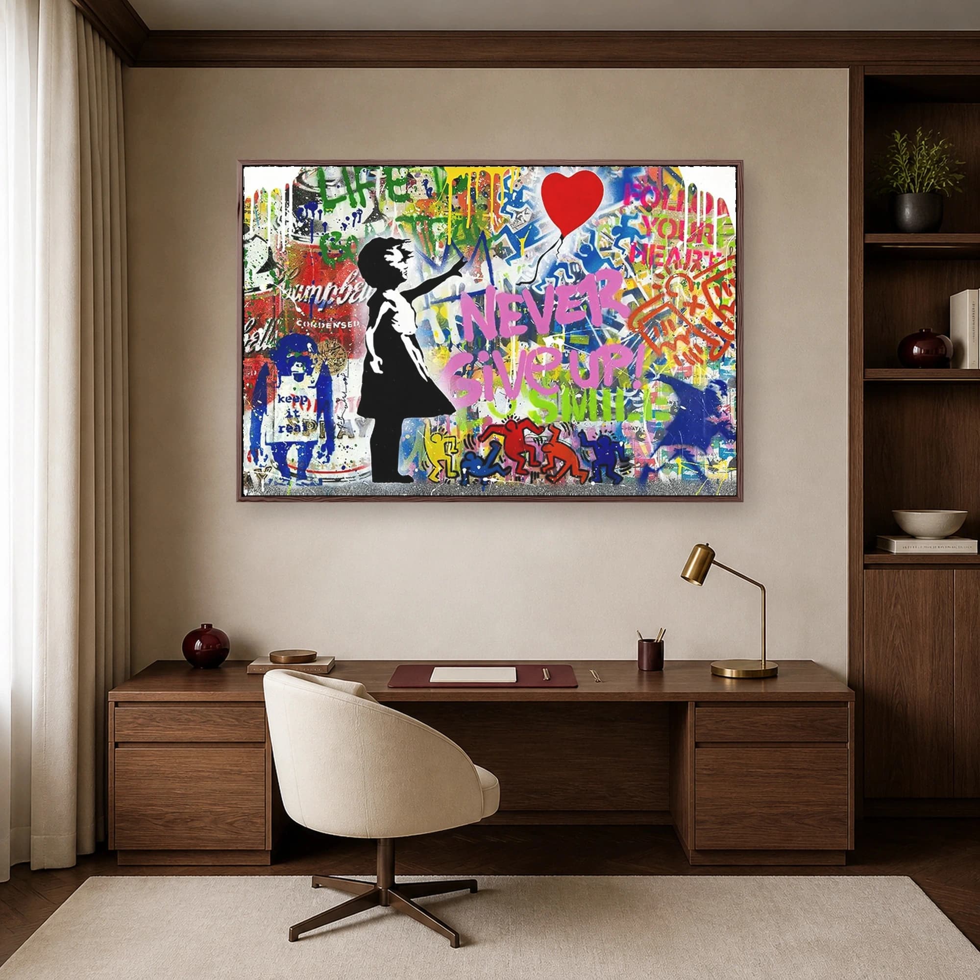 Never Give Up Street Art Canvas Print, view 6