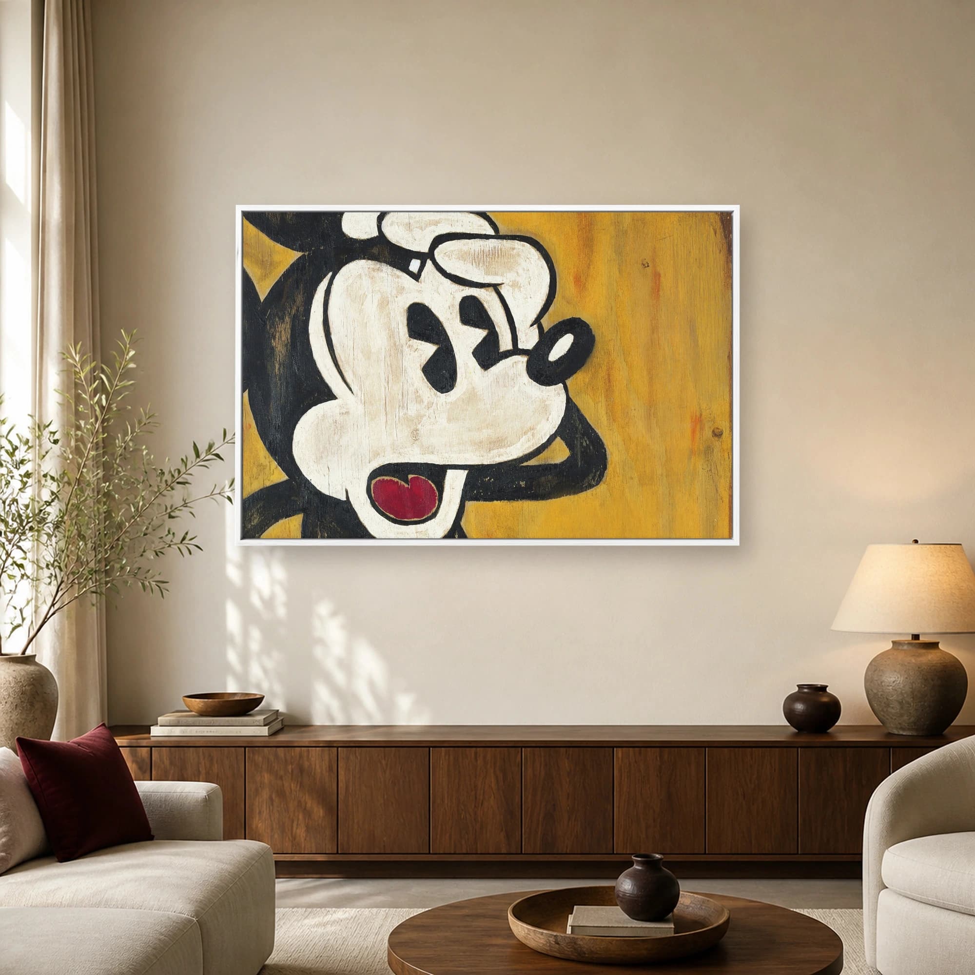 Vintage Mickey Mouse Wooden Wall Art Print, view 2