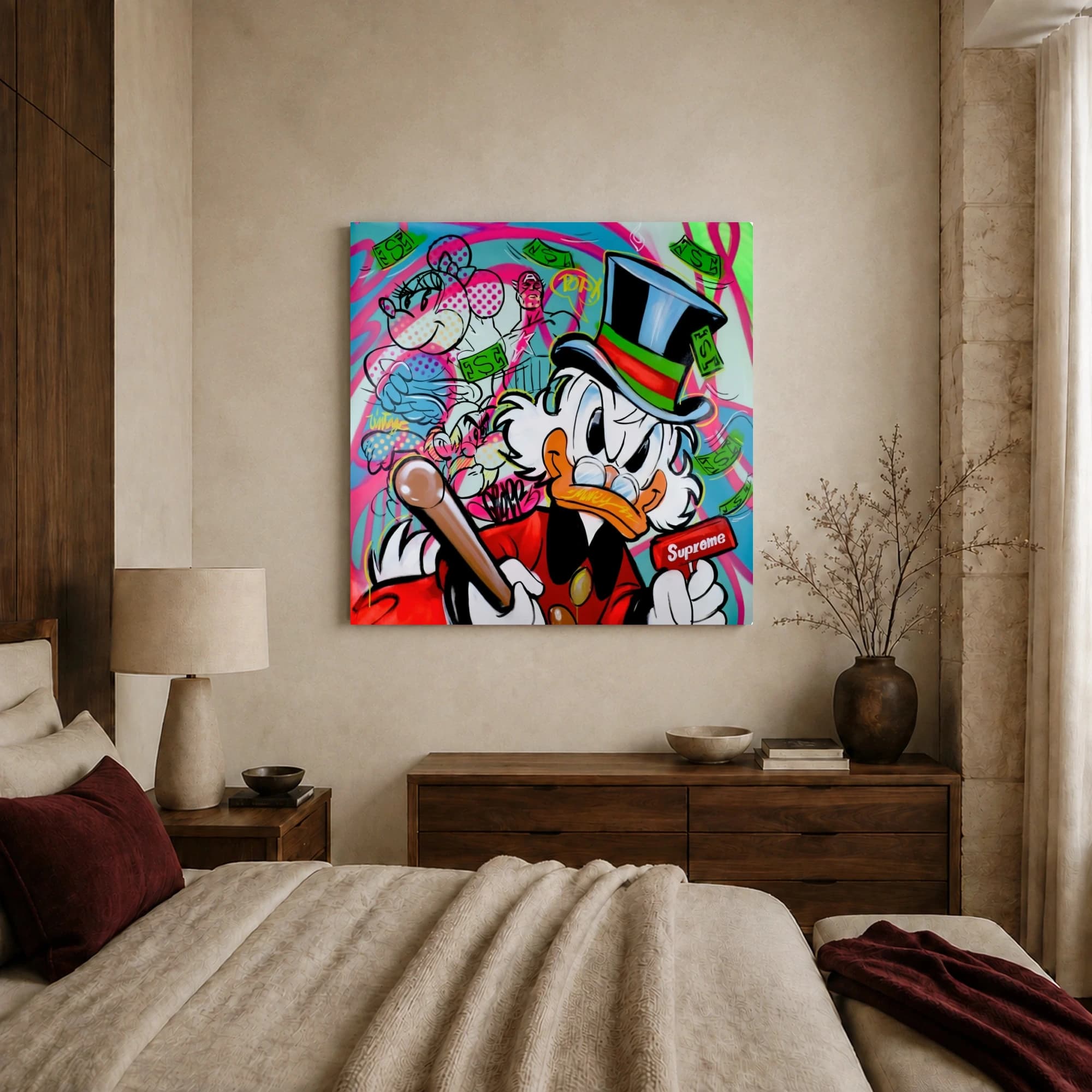 Pop Culture Wealth Graffiti Canvas Print, view 2