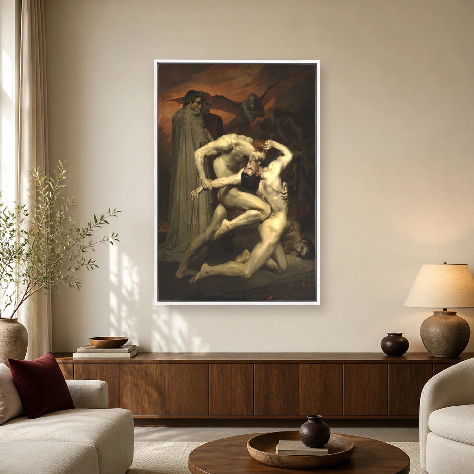 Dante and Virgil in Hell Canvas Art Print, view 2