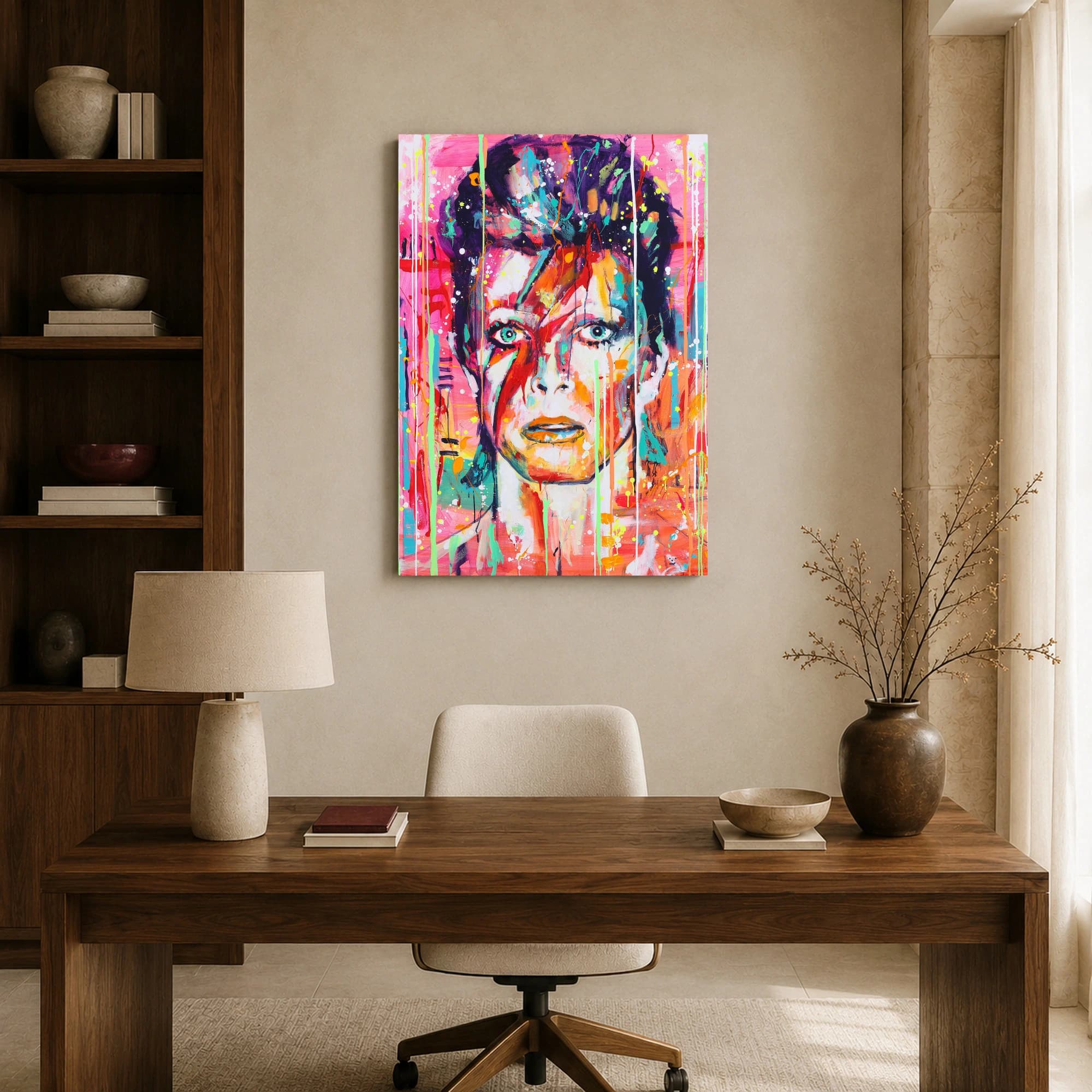 David Bowie Neon Pop Art Canvas Print, view 8
