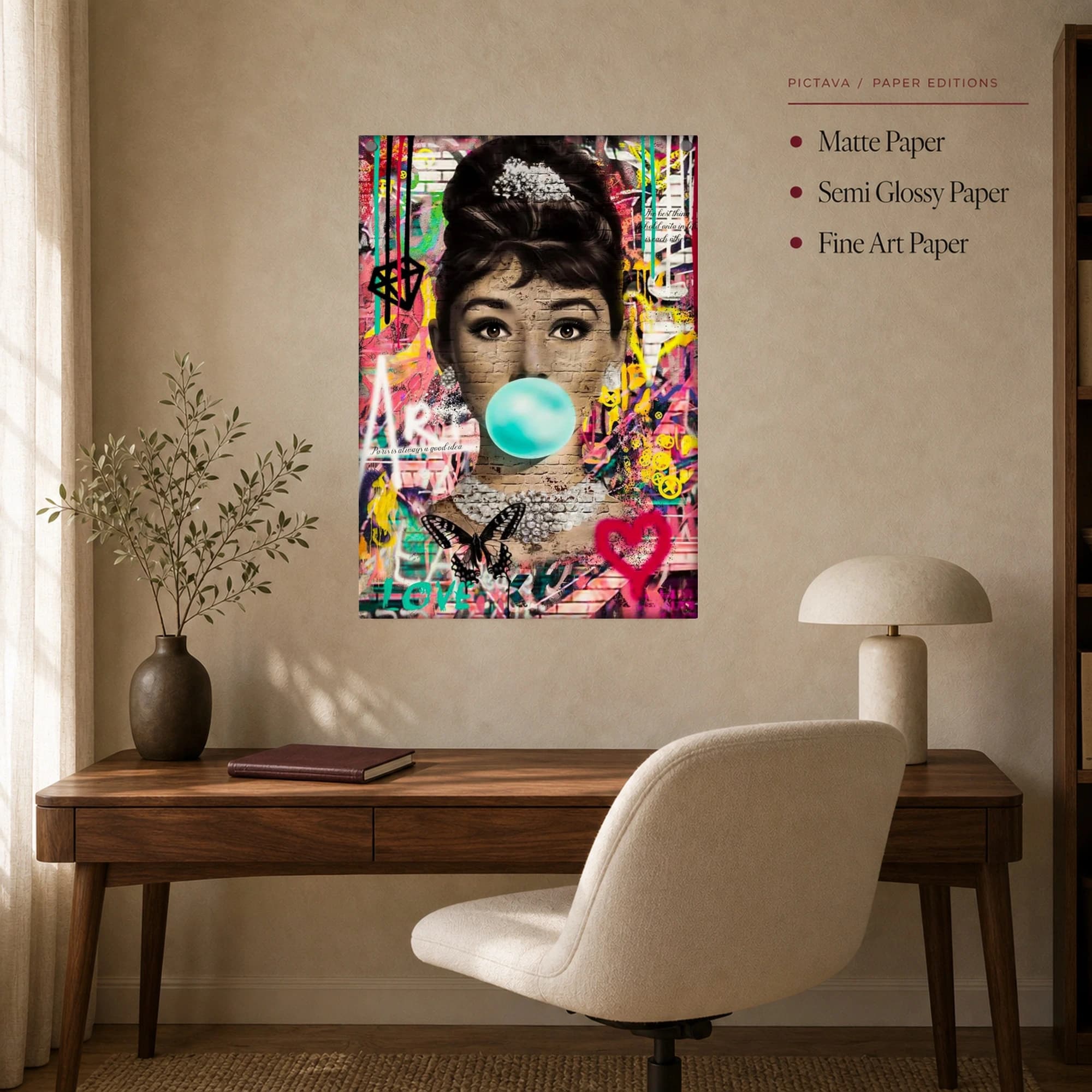 Audrey Hepburn Bubblegum Pop Art Canvas Print, view 7