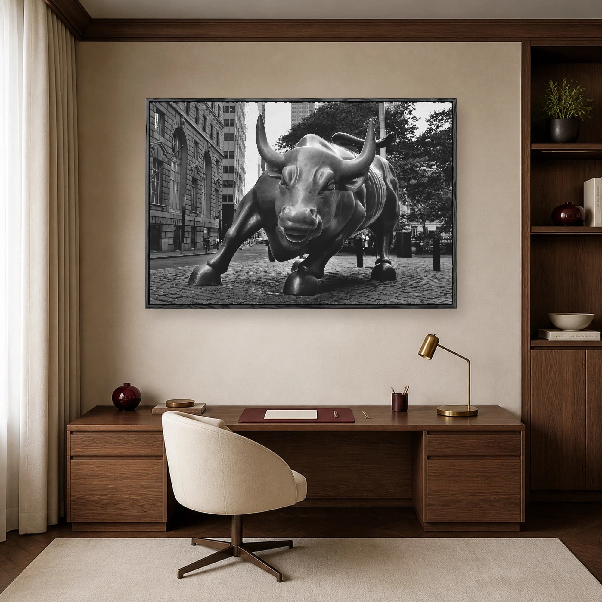 Charging Bull New York Black and White Fine Art Print, view 7