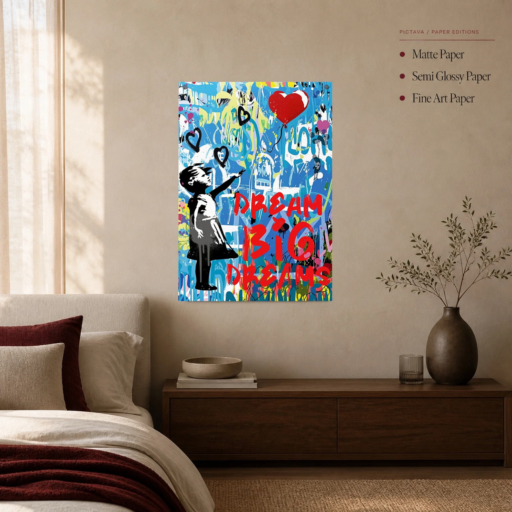 Dream Big Graffiti Wall Art Urban Canvas Print, view 3