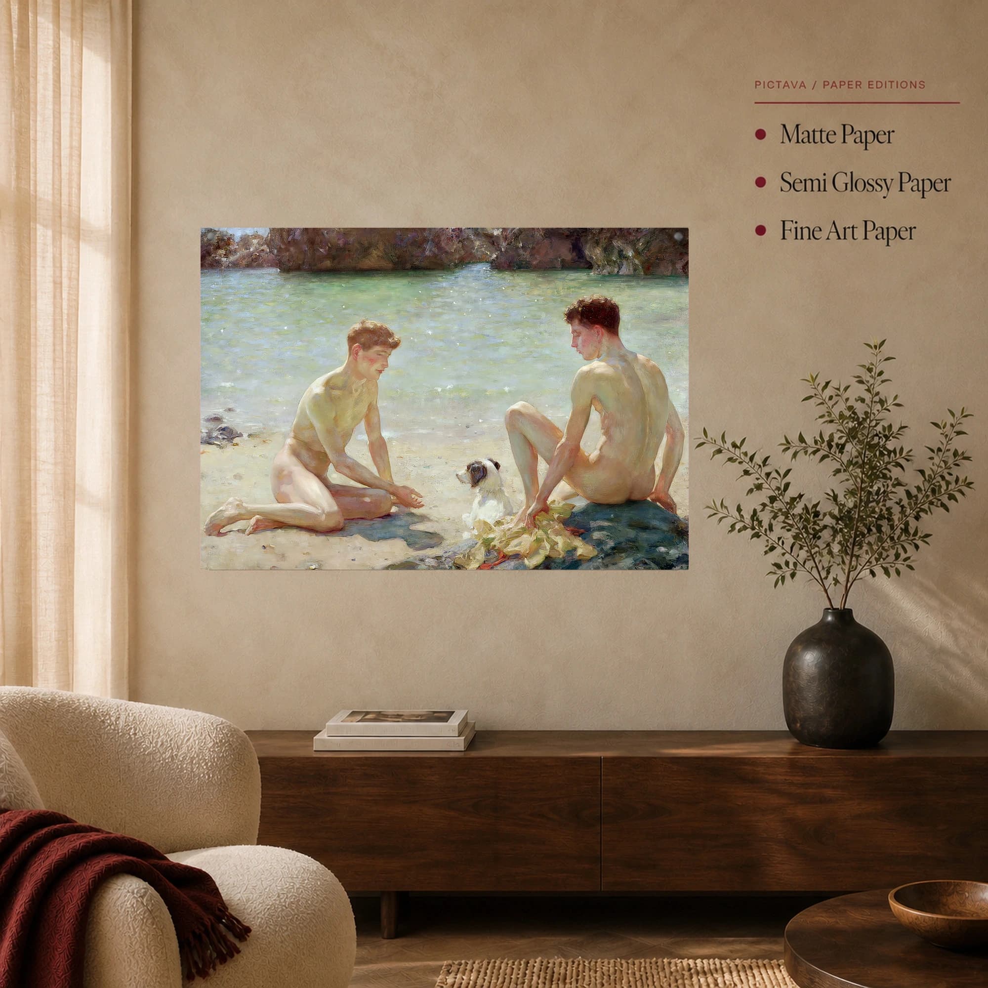 Boys by the Sea Fine Art Coastal Print, view 6