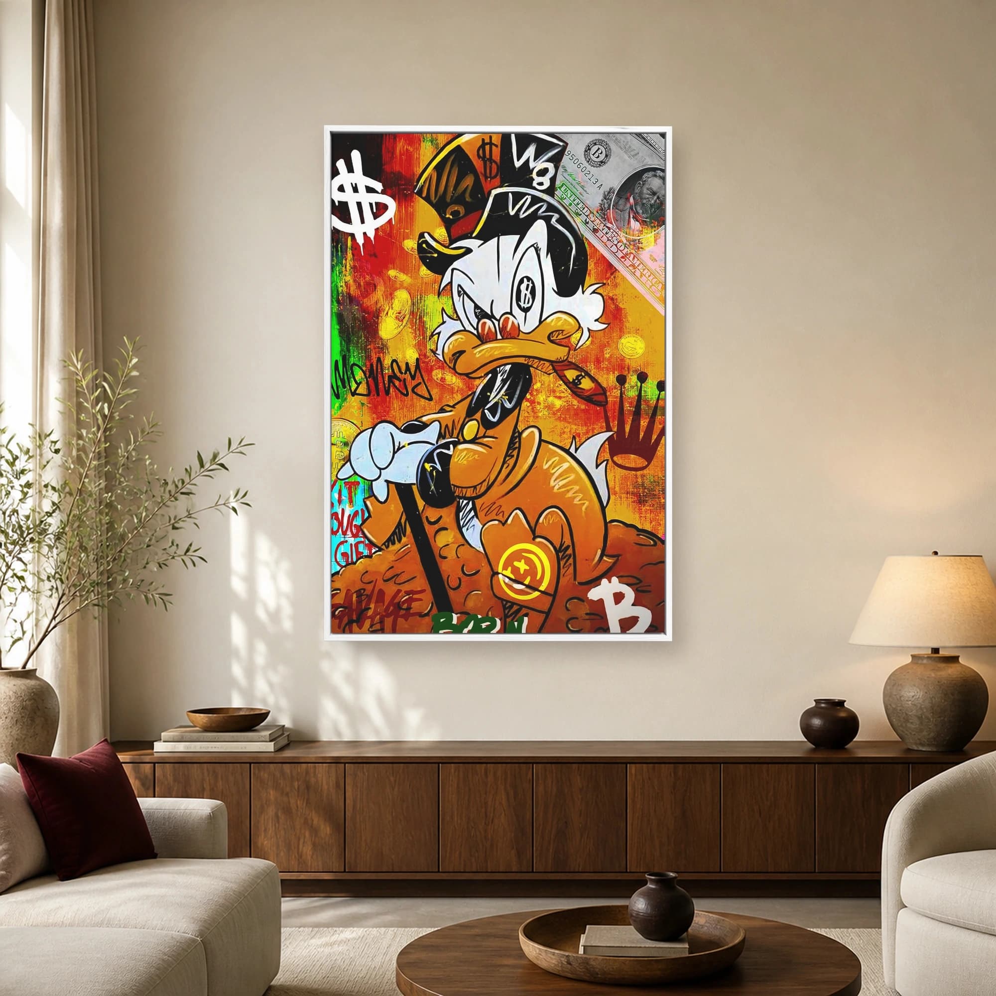 The Wealthy Duck Pop Art Canvas Print, view 2