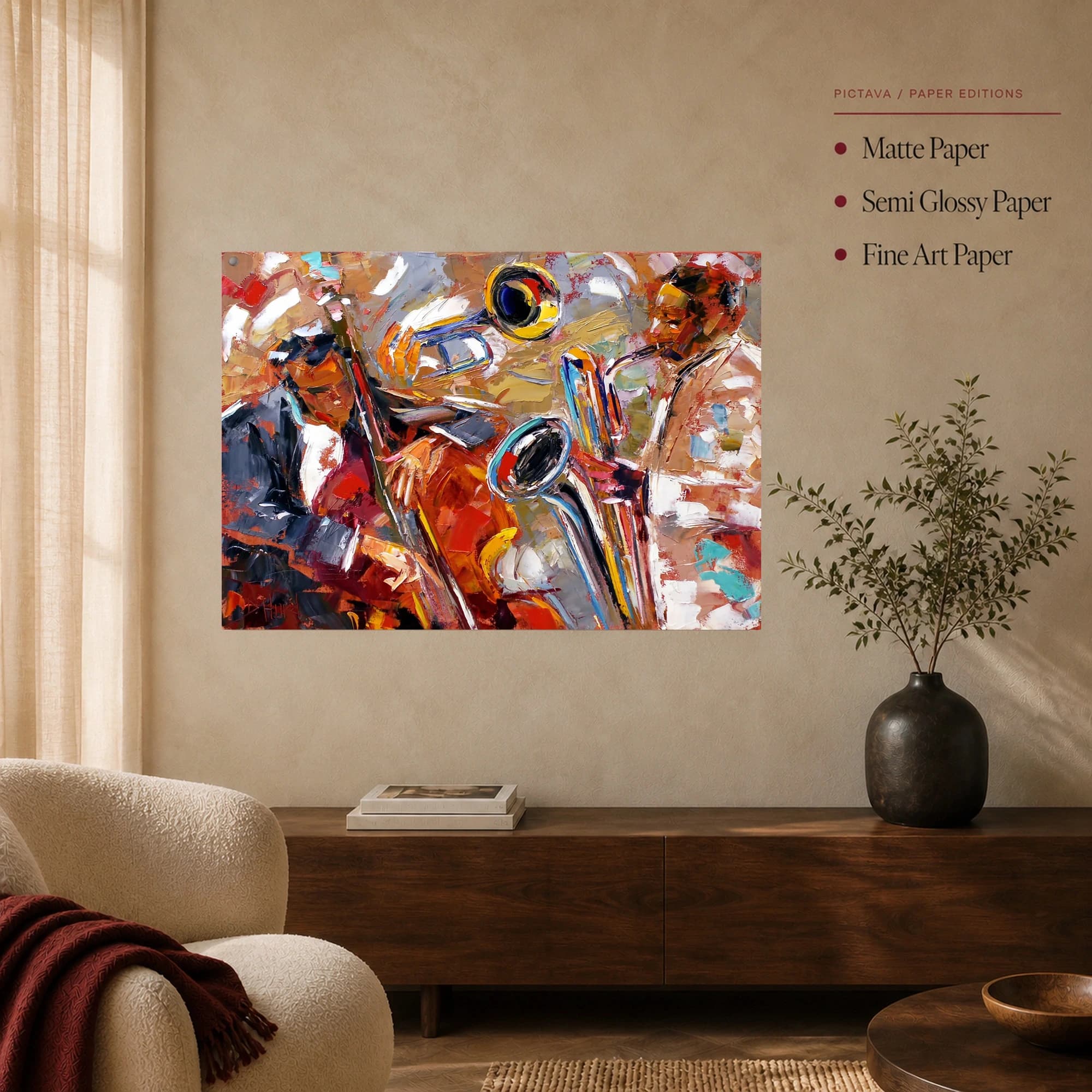 Textured Jazz Band Impasto Canvas Print, view 6