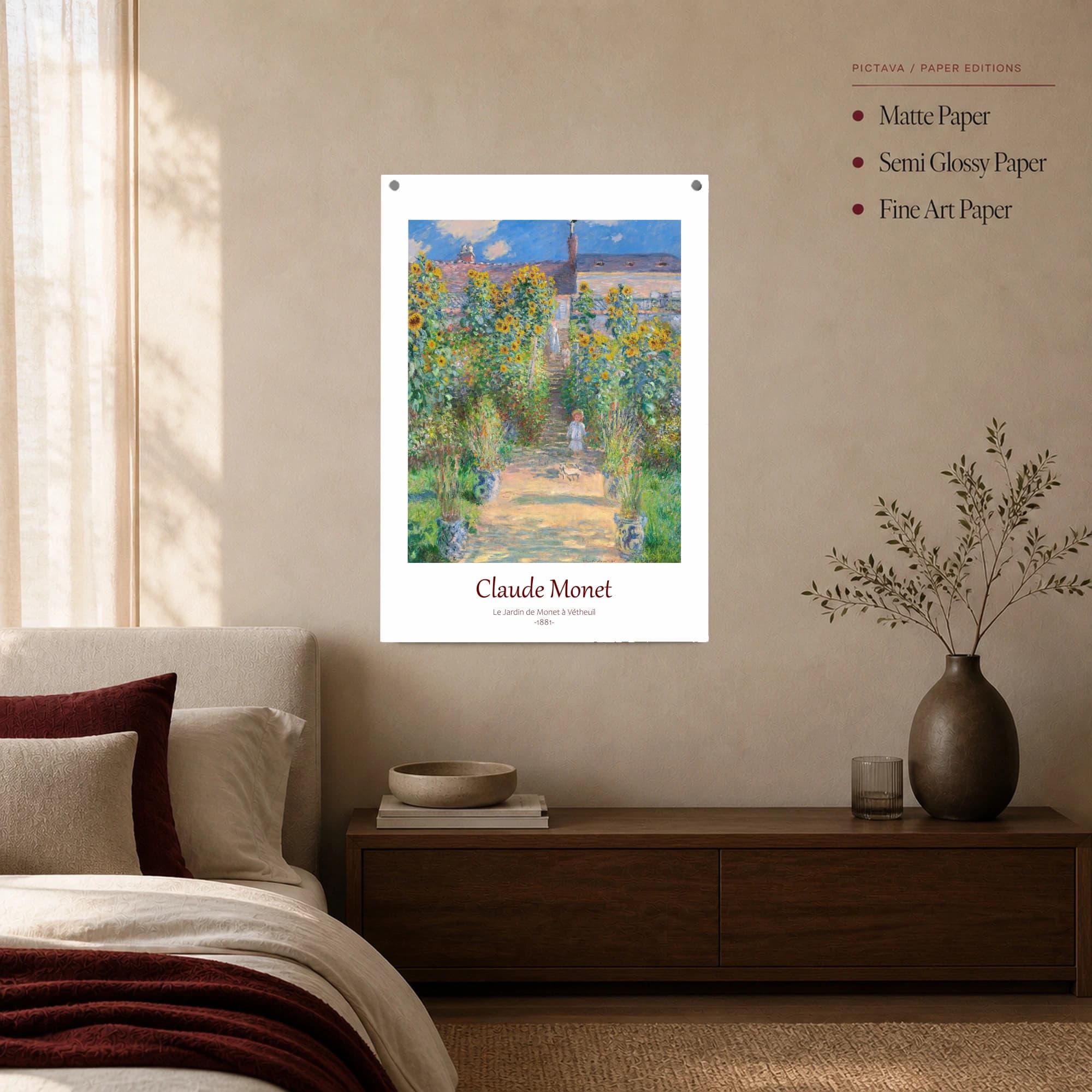 Claude Monet Le Jardin de Monet a Vetheuil Canvas Print, view 7