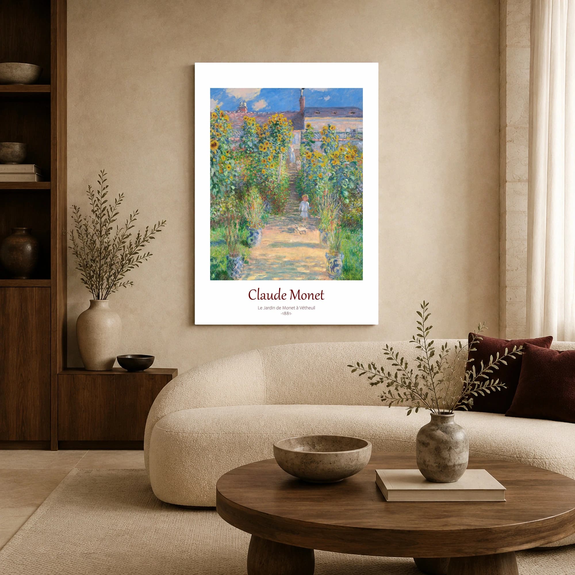 Claude Monet Le Jardin de Monet a Vetheuil Canvas Print, view 6