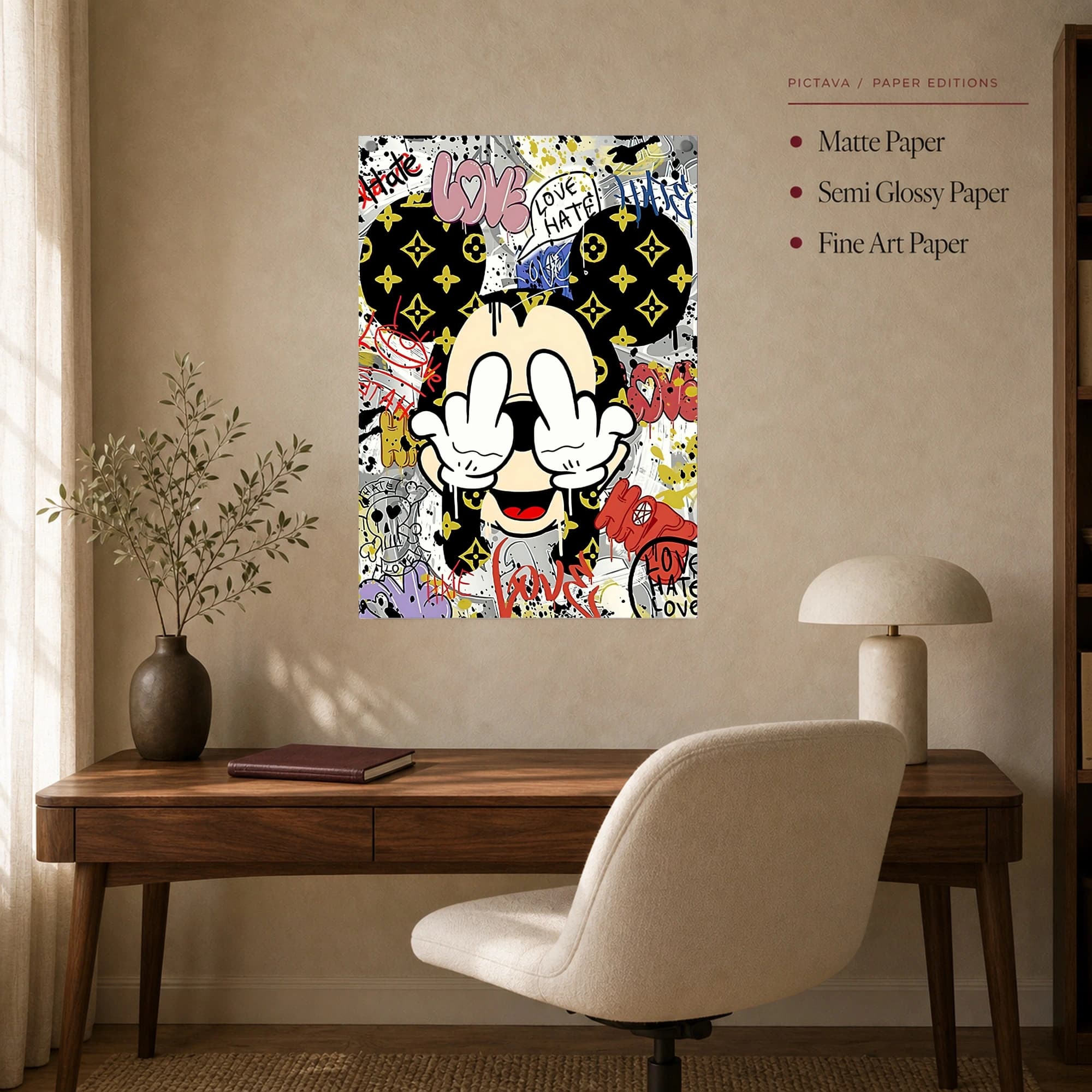 Urban Subversion Mickey Pop Art Canvas Print, view 6