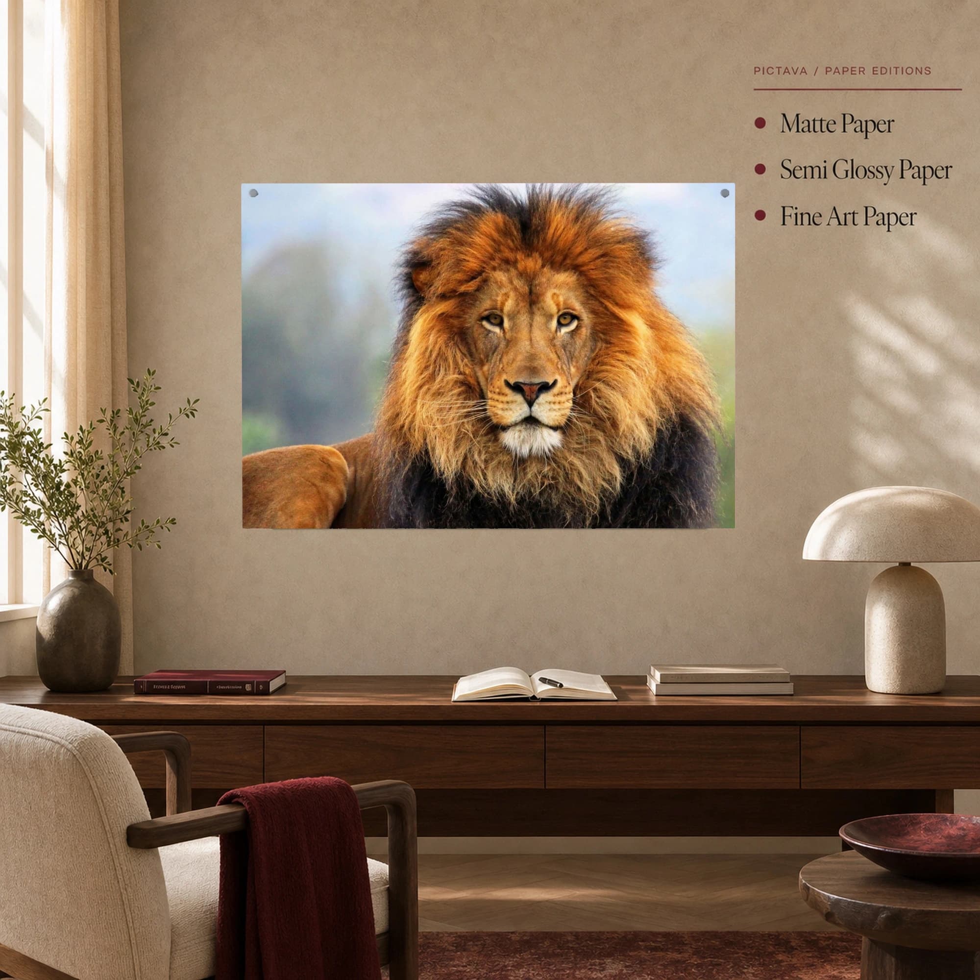 Majestic Lion Portrait Canvas Print, view 5