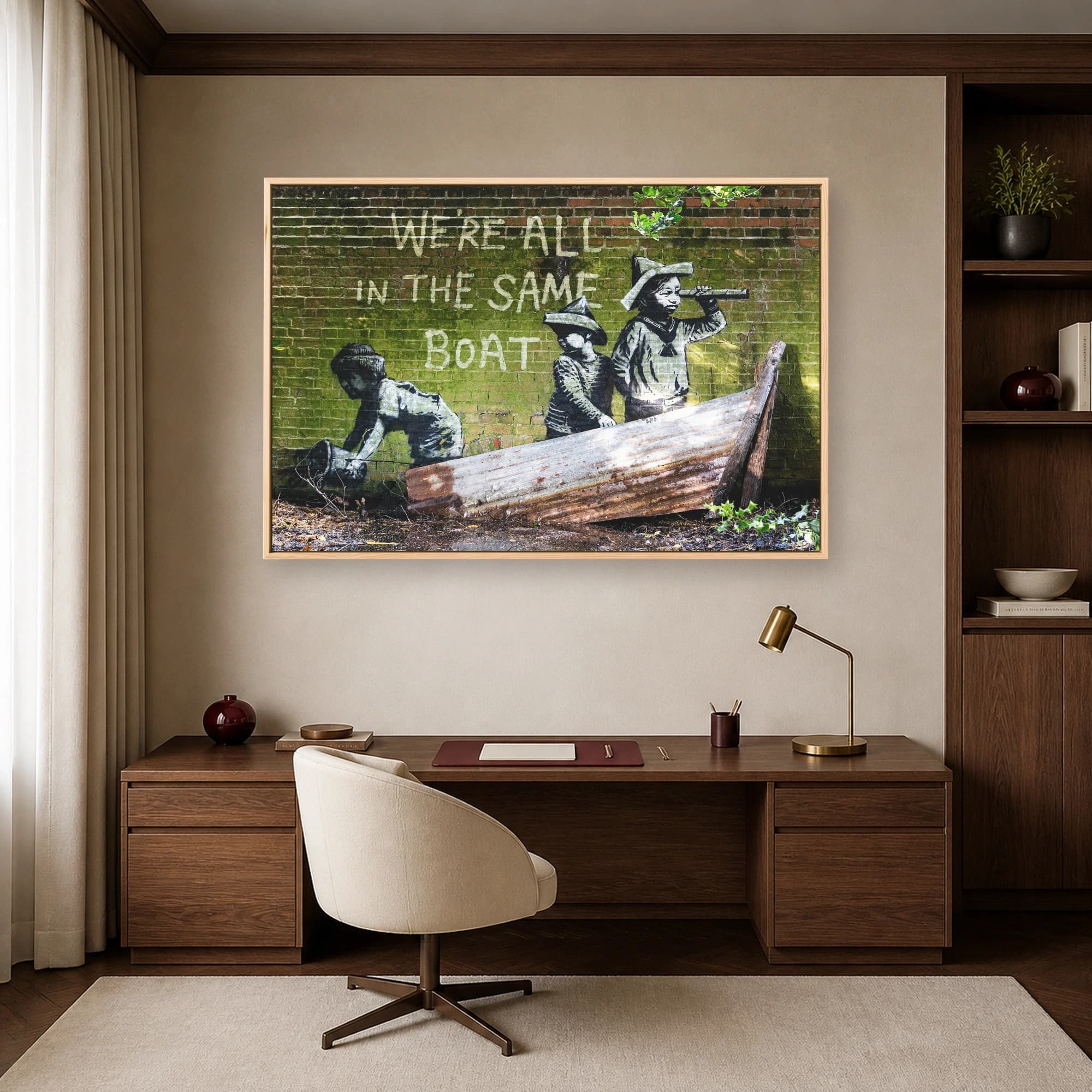 We're All in the Same Boat Street Art Canvas Print, view 6