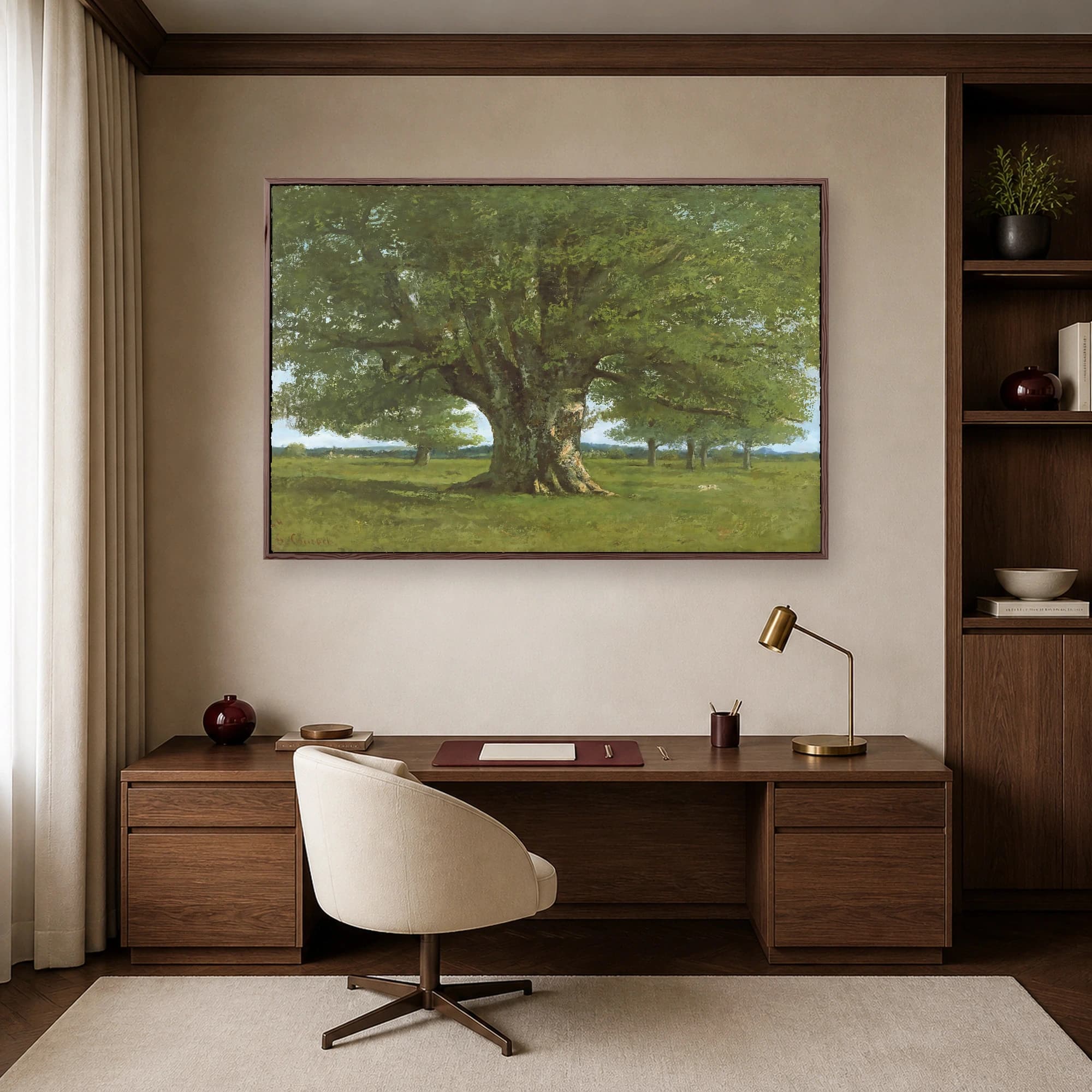 Courbet The Chene de Flagey Tree Canvas Print, view 6