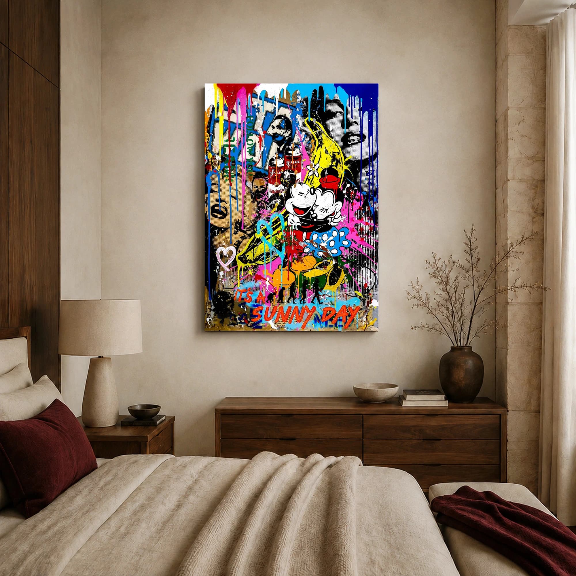 Sunny Day Pop Graffiti Mashup Wall Art, view 4