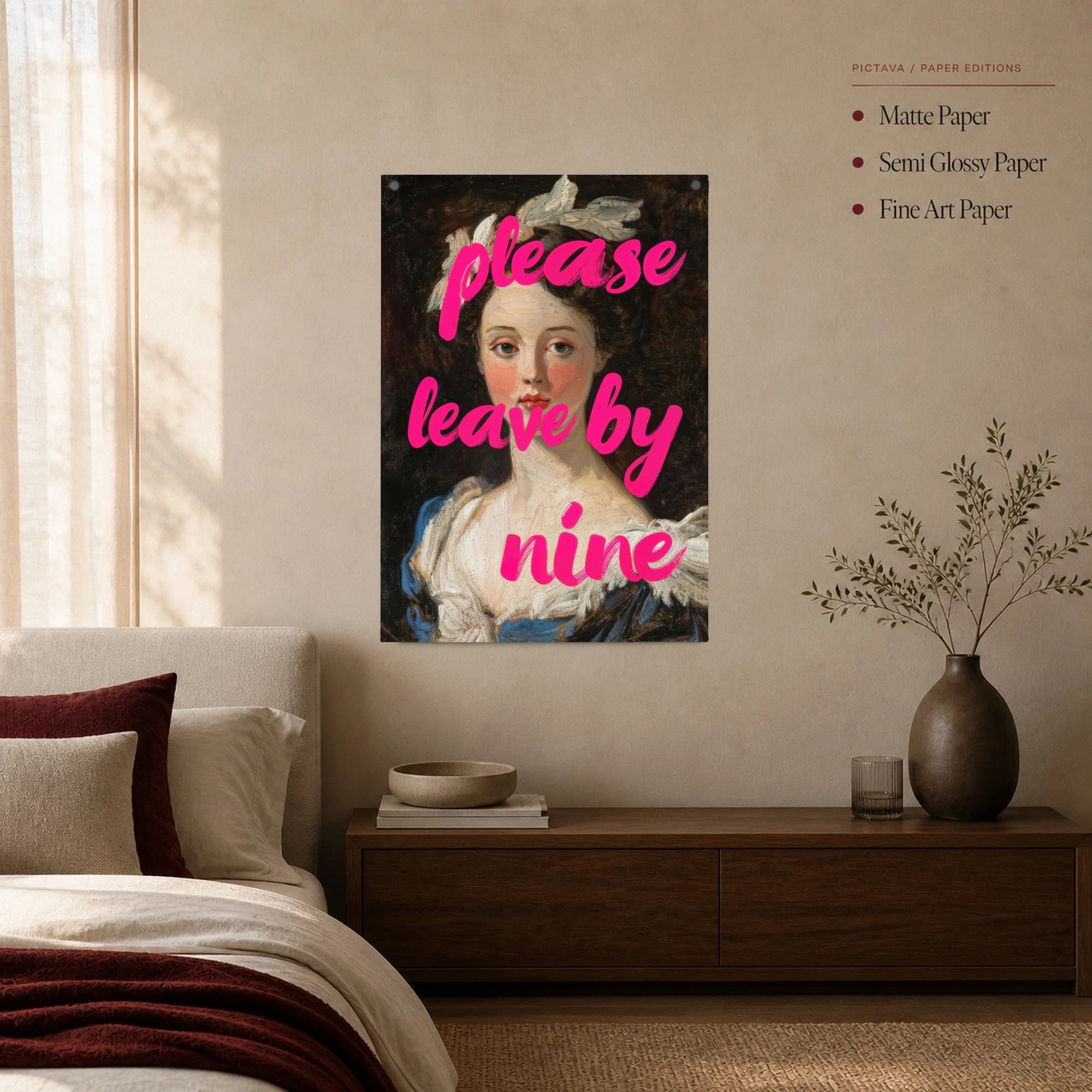 Please Leave By Nine Funny Classical Portrait Wall Art, view 4