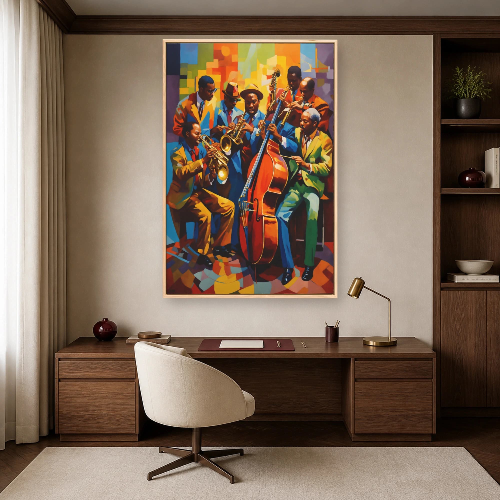 Vibrant Jazz Band Abstract Art Print, view 4