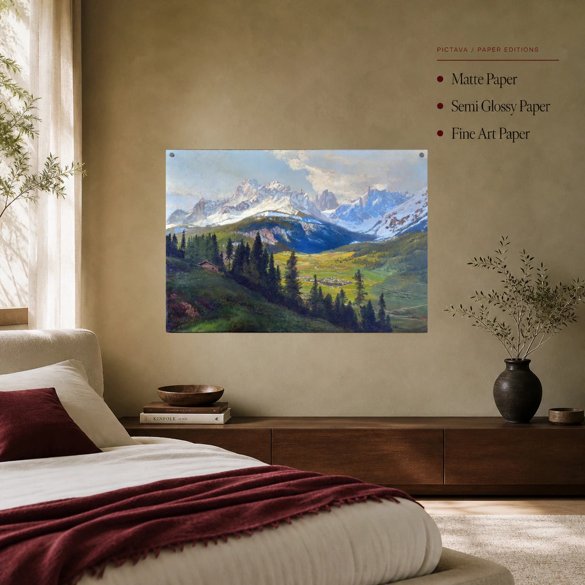 Alpine Valley Landscape Framed Canvas Art, view 7